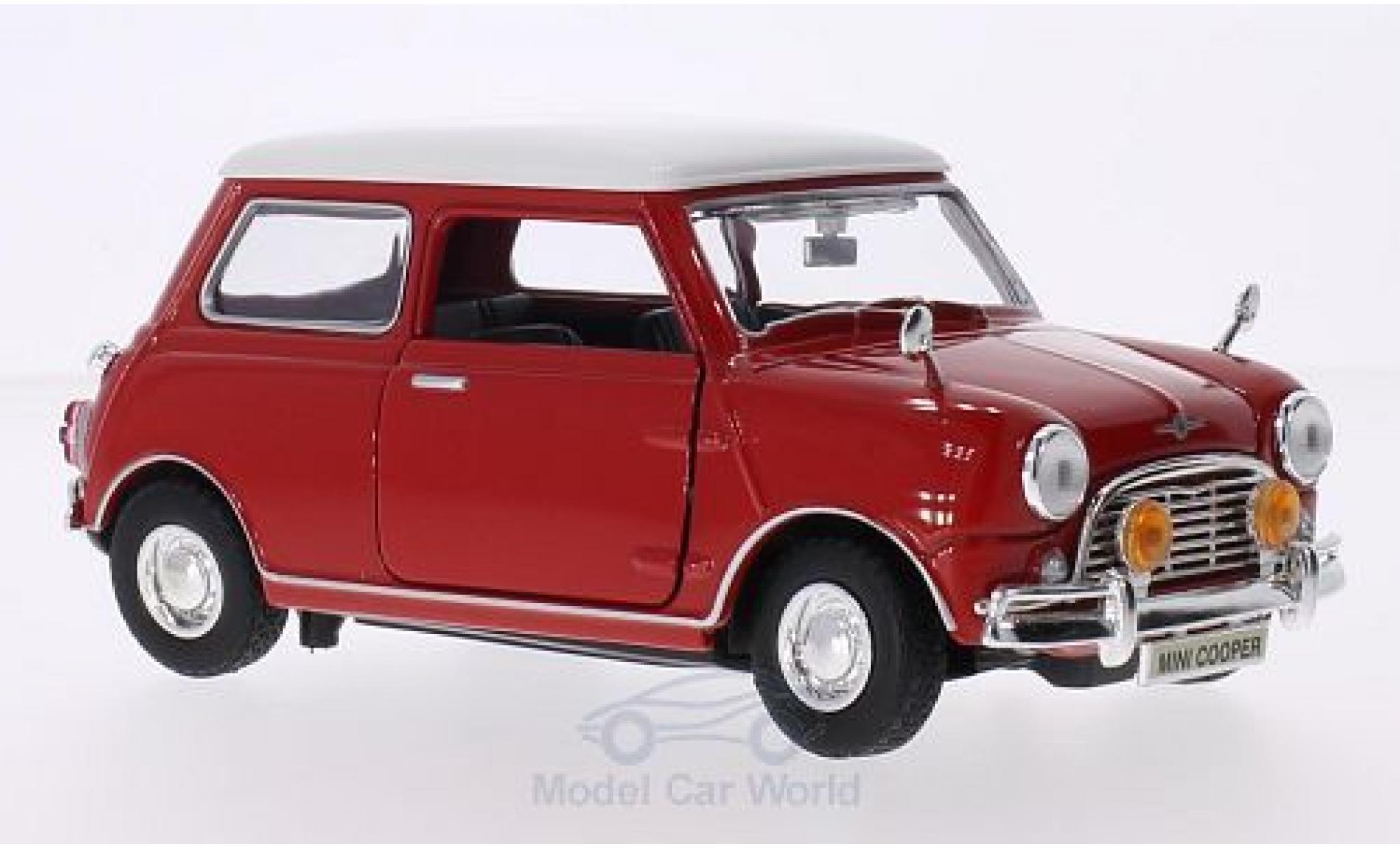 Mini Cooper S 1/18 Motormax rosso/bianco RHD modellino in miniatura
