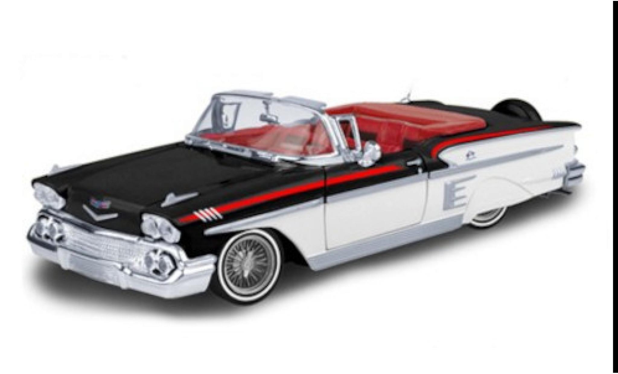 Chevrolet Impala 1/24 Motormax nero/bianco 1958 modellino in miniatura