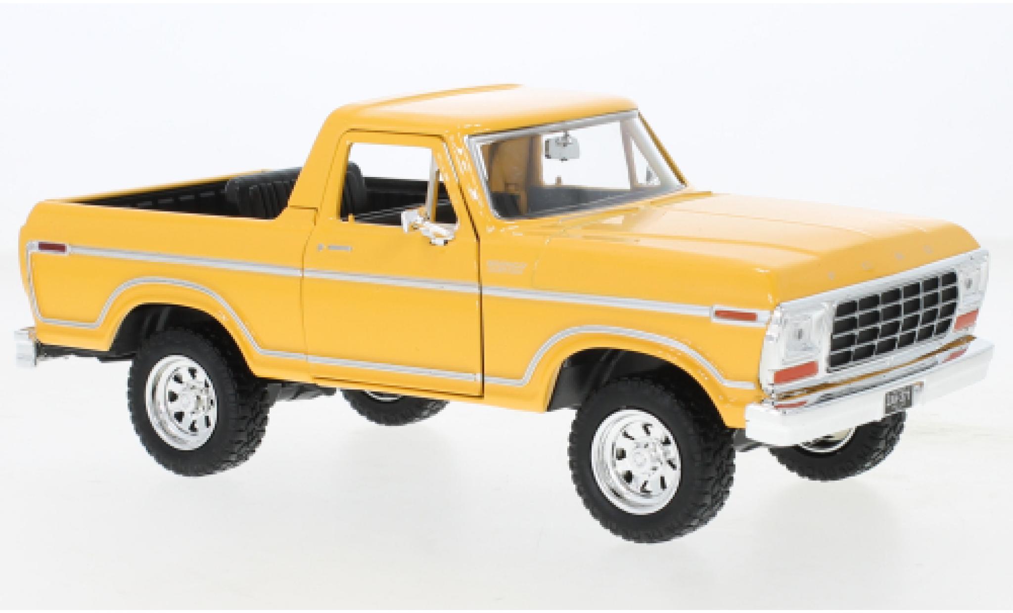 Ford Bronco 1/24 Motormax Custom giallo 1978 modellino in miniatura