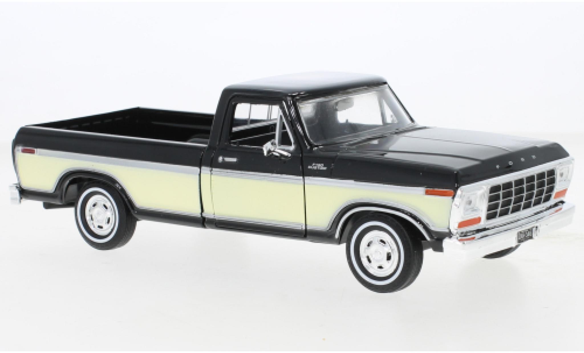 Ford F-1 1/24 Motormax 50 Custom nero/beige 1979 modellino in miniatura