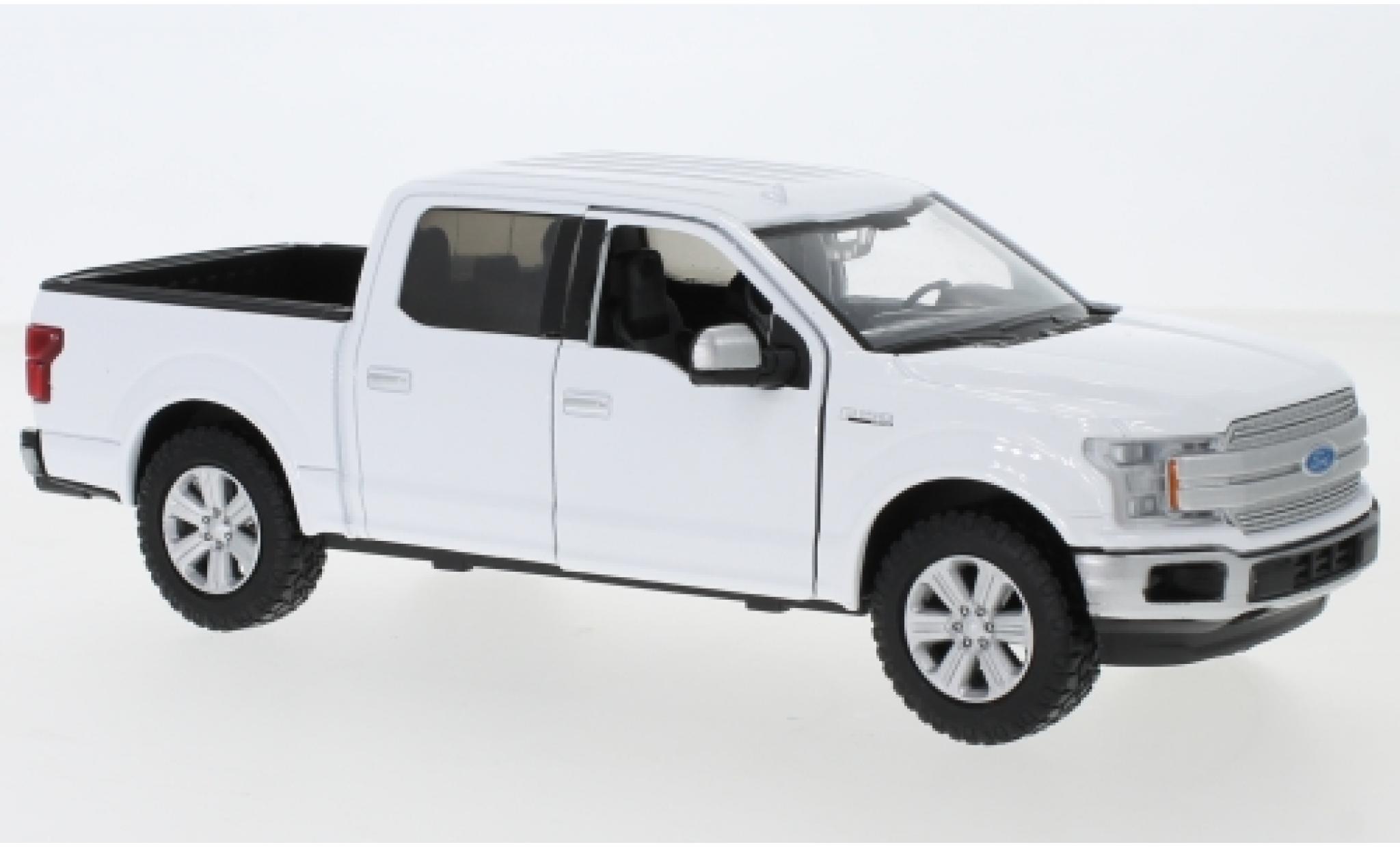 Ford F-1 1/24 Motormax 50 Lariat Crew Cab bianco 2019 modellino in miniatura