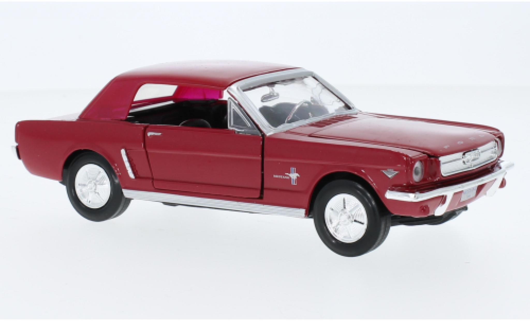 Ford Mustang 1/24 Motormax Hardtop rosso 1964 modellino in miniatura
