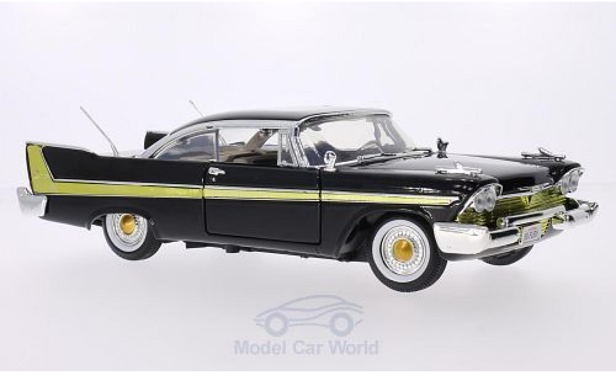 Plymouth Fury 1/18 Motormax nero 1958 modellino in miniatura