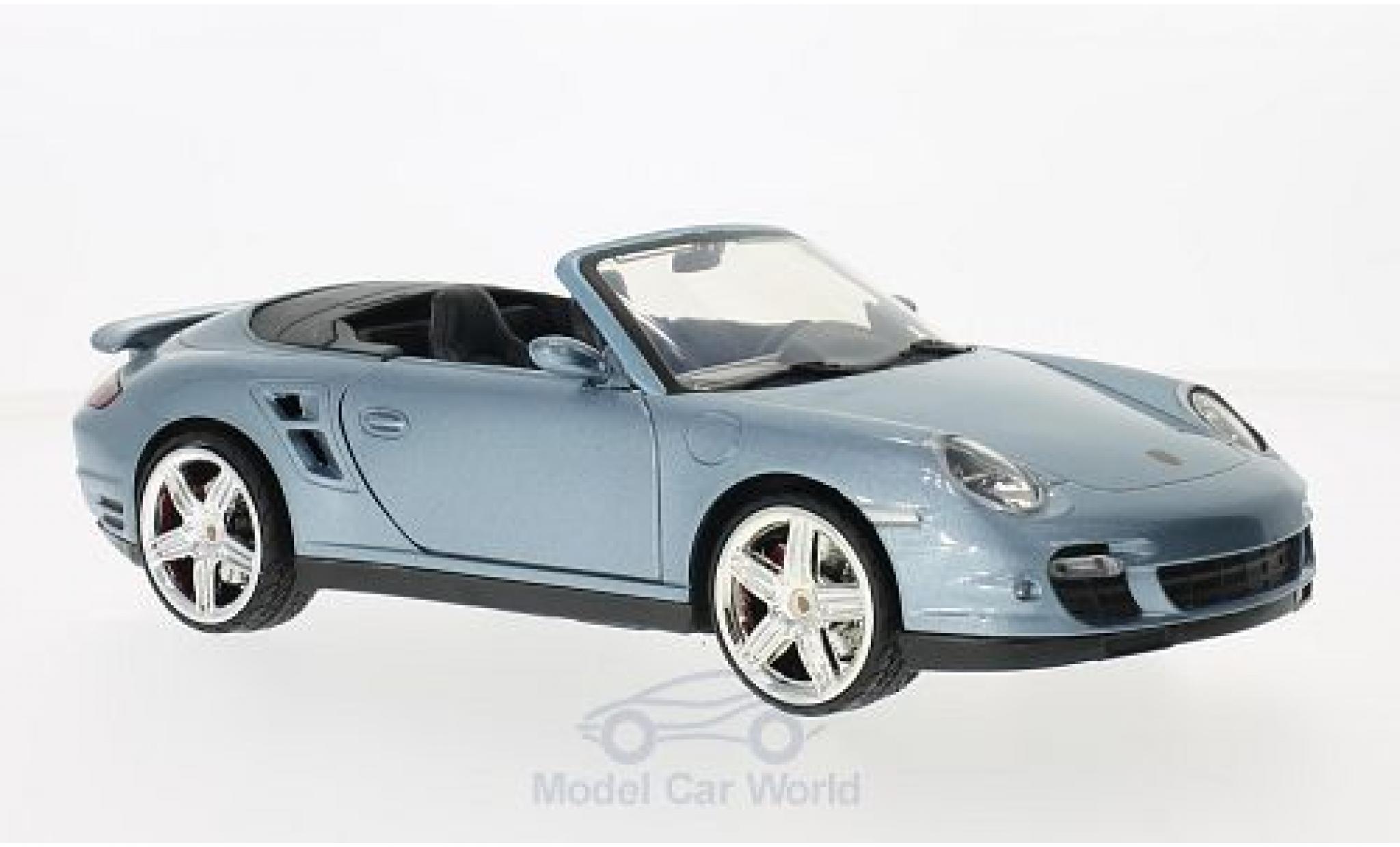 Porsche 997 Turbo 1/18 Motormax 911 () Turbo Cabriolet metallico blu modellino in miniatura