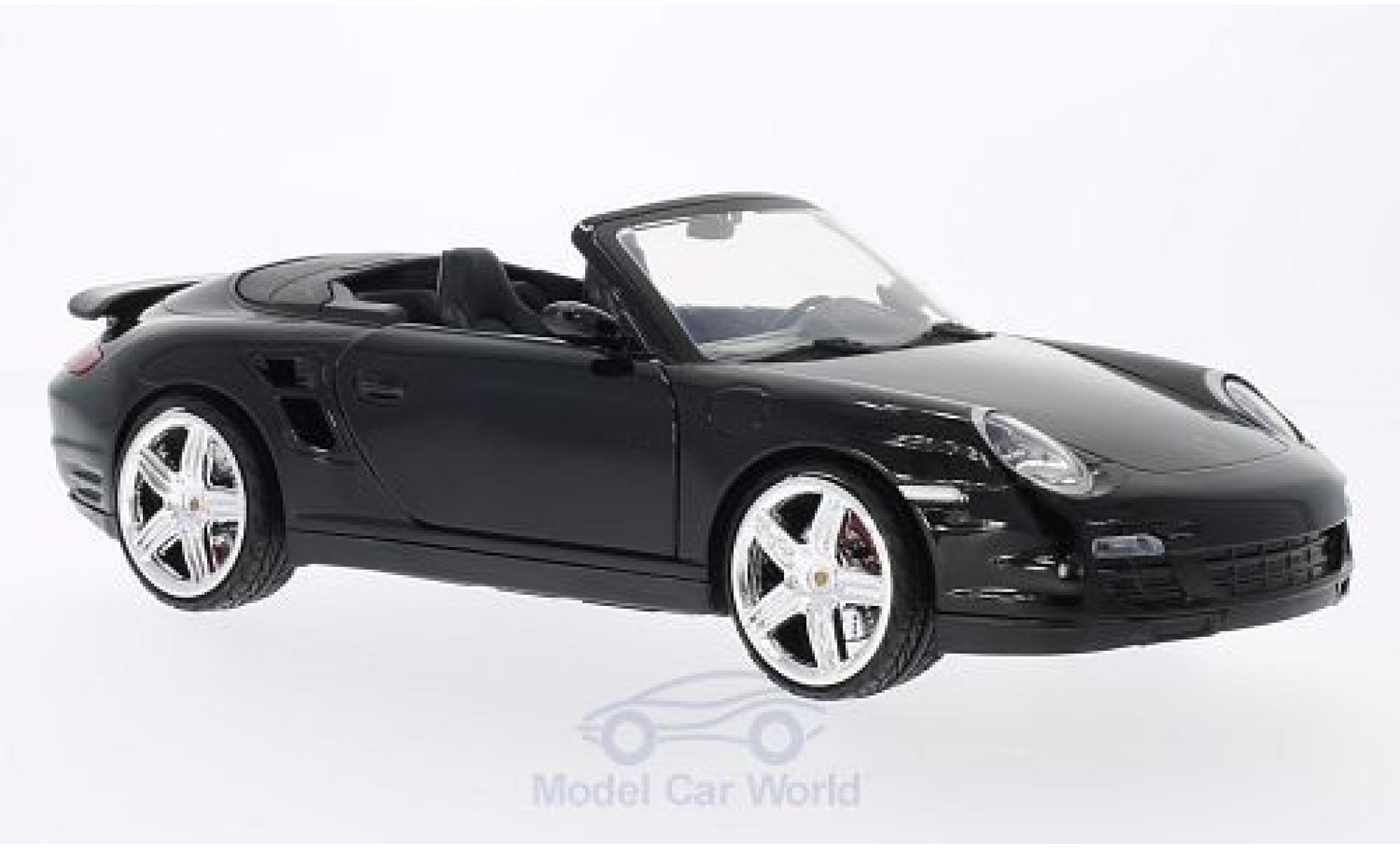 Porsche 997 Turbo 1/18 Motormax 911 () Turbo Cabriolet nero ohne Vitrine modellino in miniatura