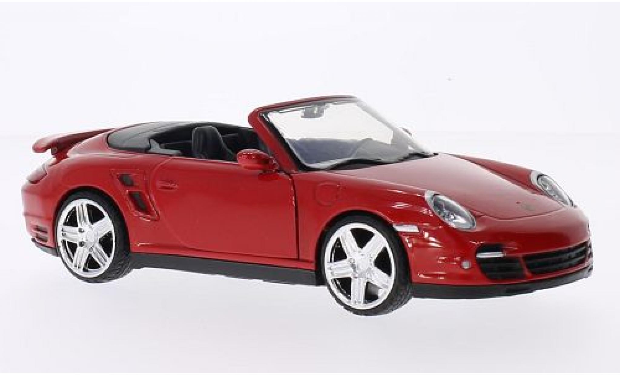 Porsche 997 Turbo 1/24 Motormax 911 Turbo Cabriolet () rosso modellino in miniatura