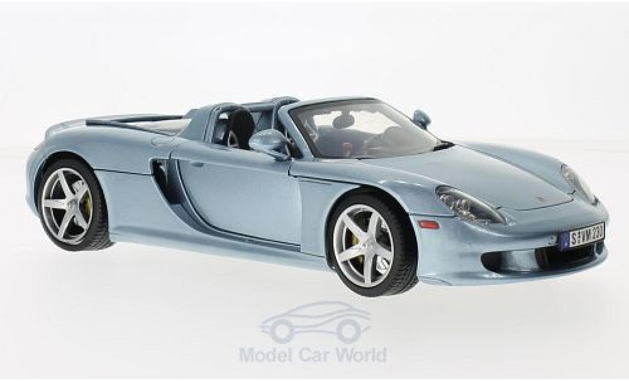 Porsche Carrera GT 1/18 Motormax metallico blu 2004 modellino in miniatura