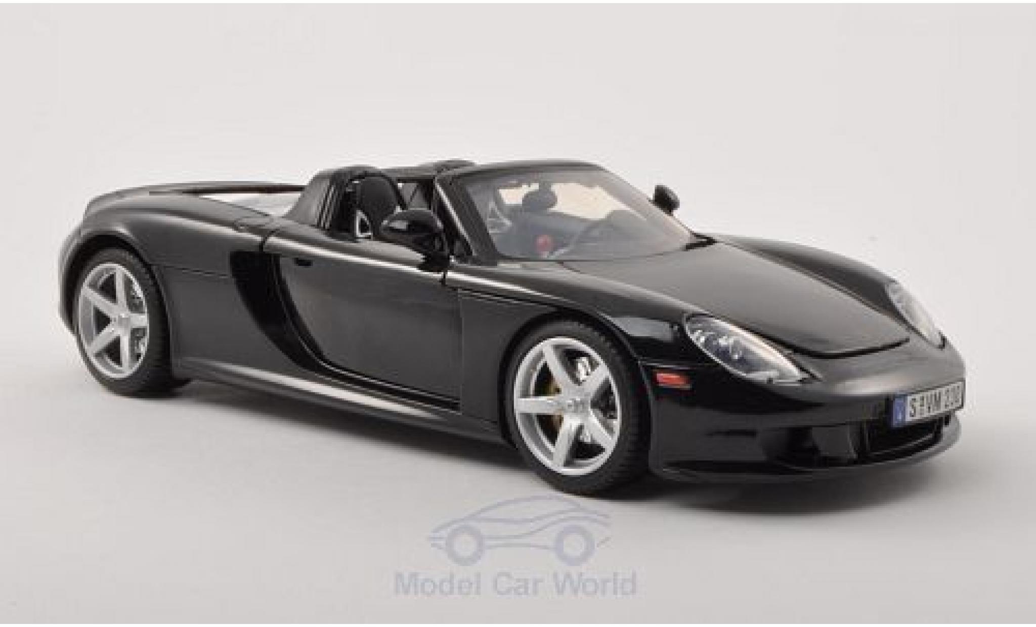 Porsche Carrera GT 1/18 Motormax nero 2004 modellino in miniatura