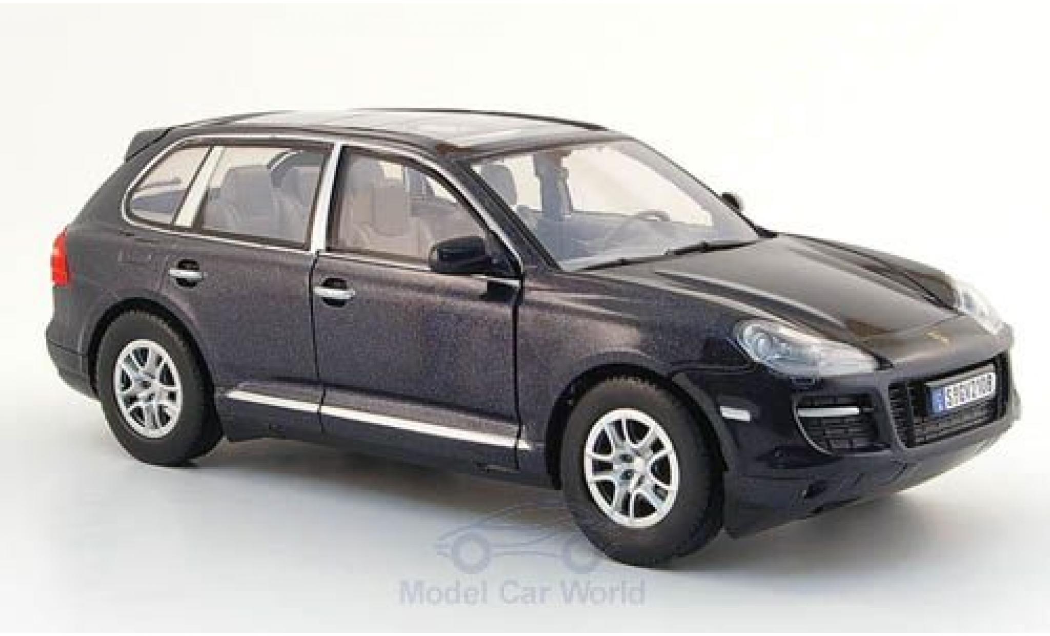 Porsche Cayenne 1/24 Motormax metallico nero ohne Vitrine modellino in miniatura