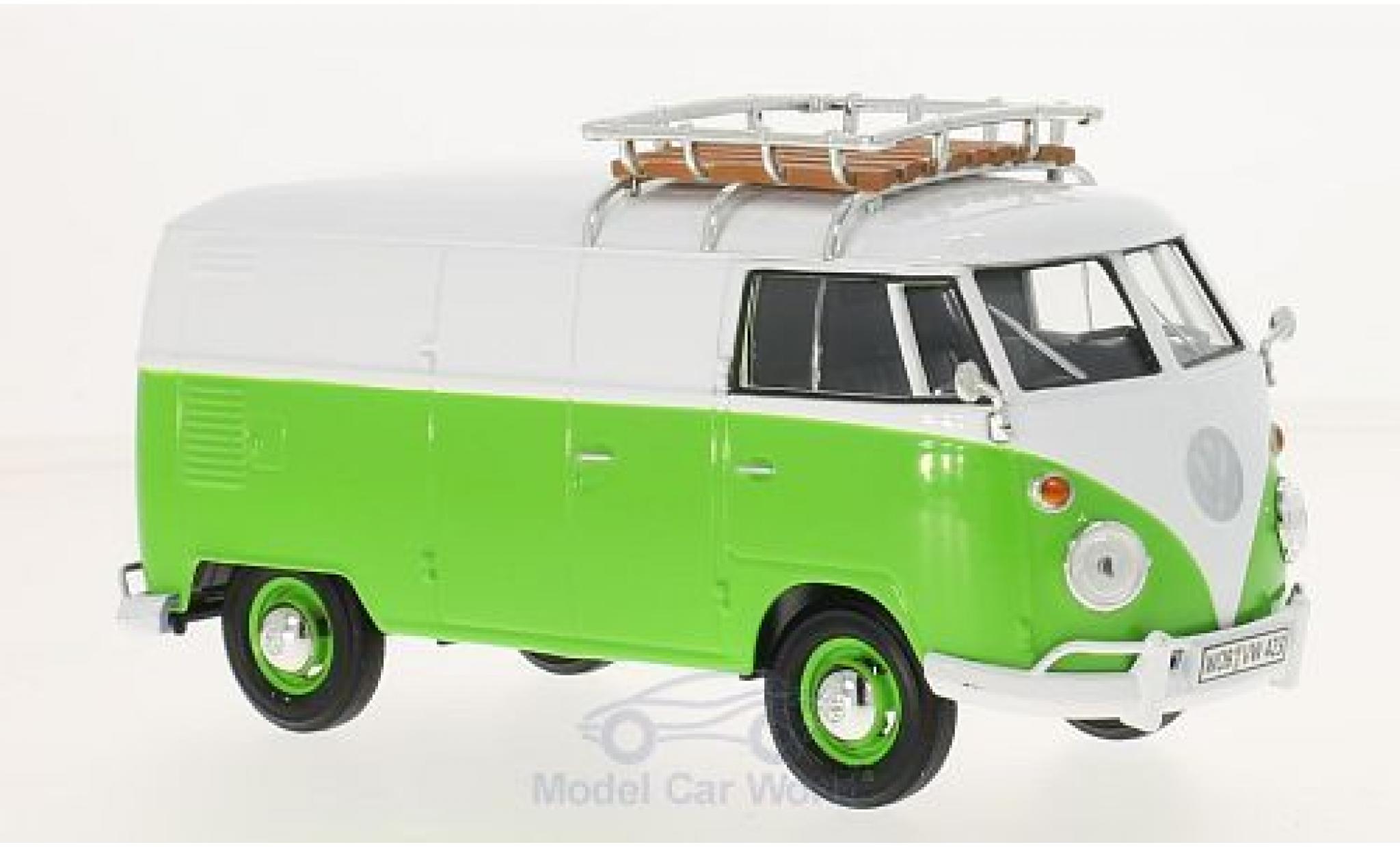 Volkswagen T1 A 1/24 Motormax verde/bianco Kastenwagen mit Dachgepäckträger modellino in miniatura
