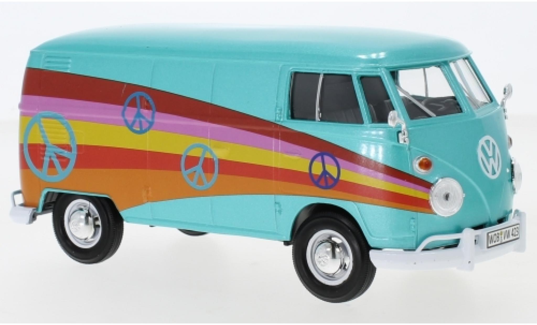 Volkswagen T1 1/24 Motormax Kasten metallico türkis/Dekor modellino in miniatura