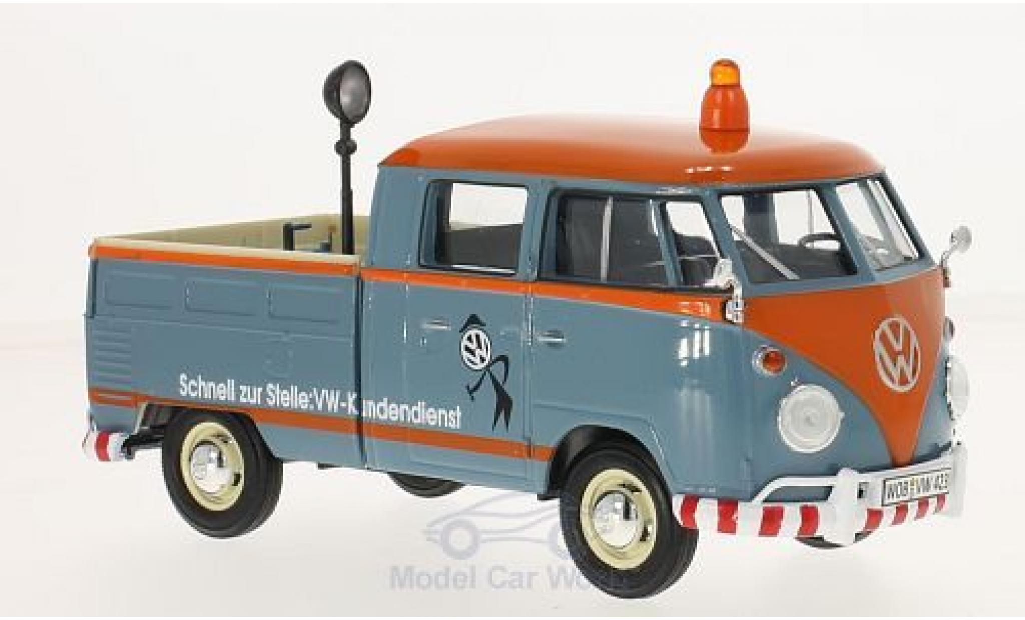 Volkswagen T1 A 1/24 Motormax Kundendienst Pick Up mit Ladegut modellino in miniatura