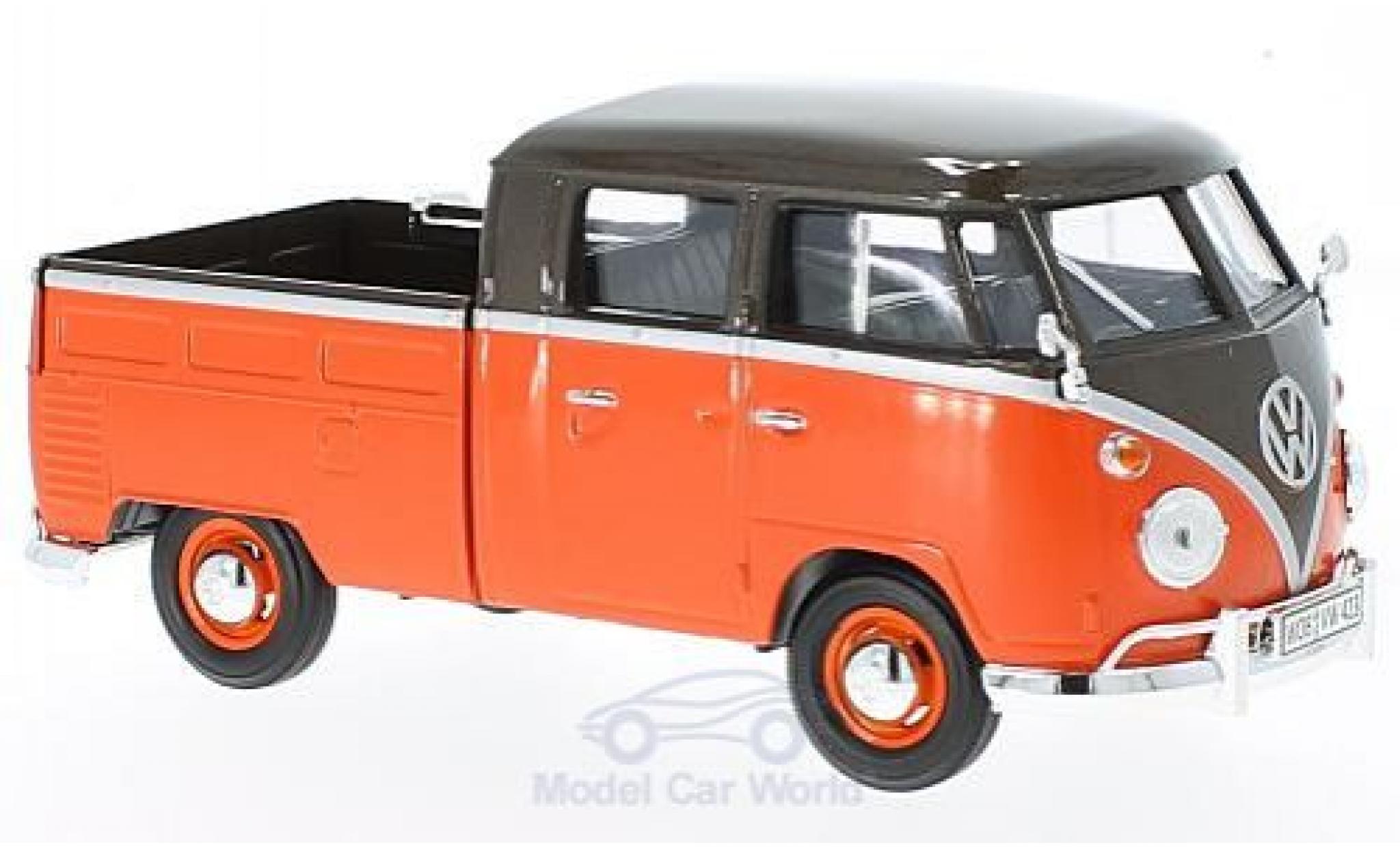 Volkswagen T1 B 1/24 Motormax metallico marroneee/rosso Pick Up mit Surfboard modellino in miniatura