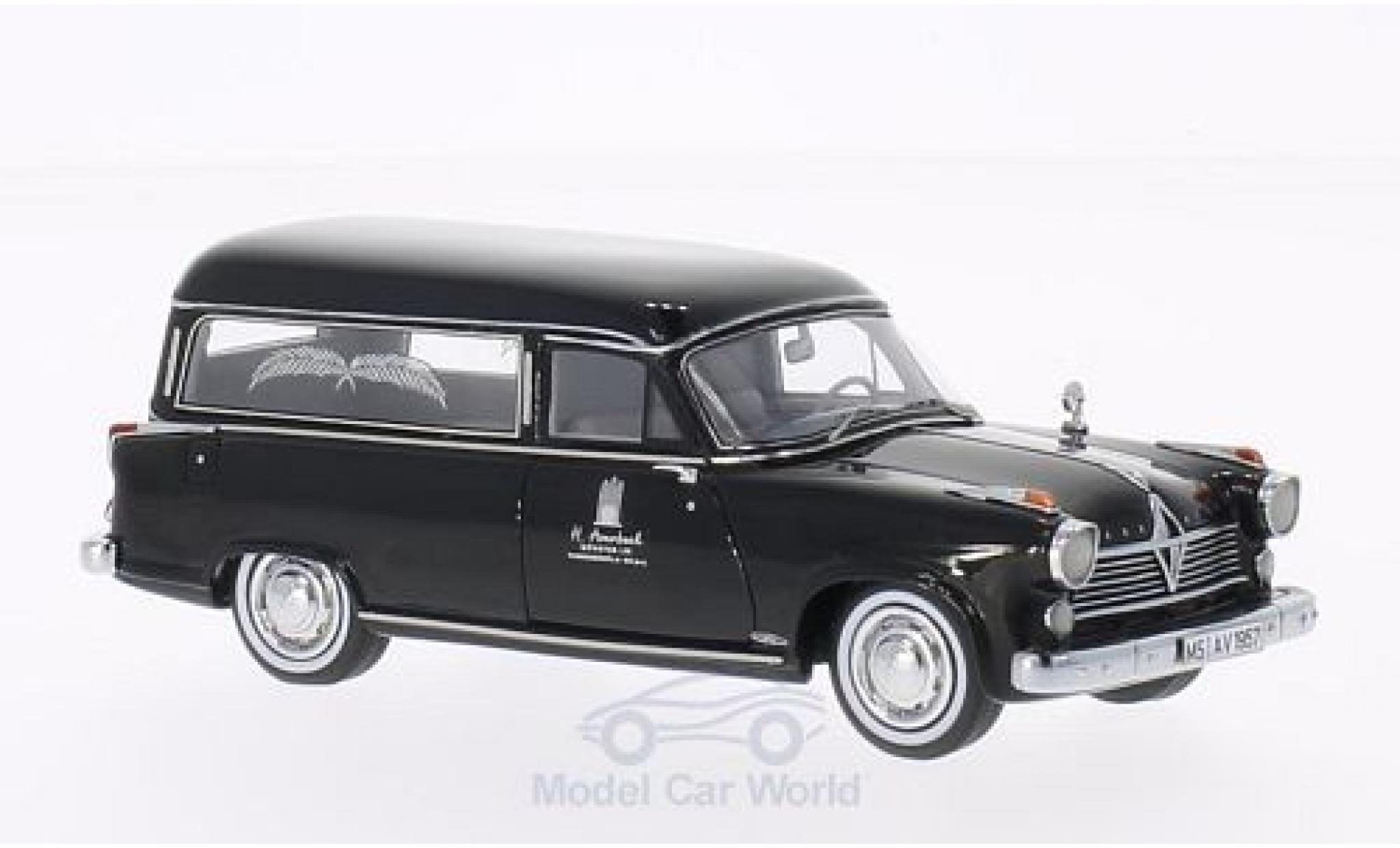 Borgward Hansa 2400 1/43 Neo Rappold nero 1957 Bestattungswagen modellino in miniatura