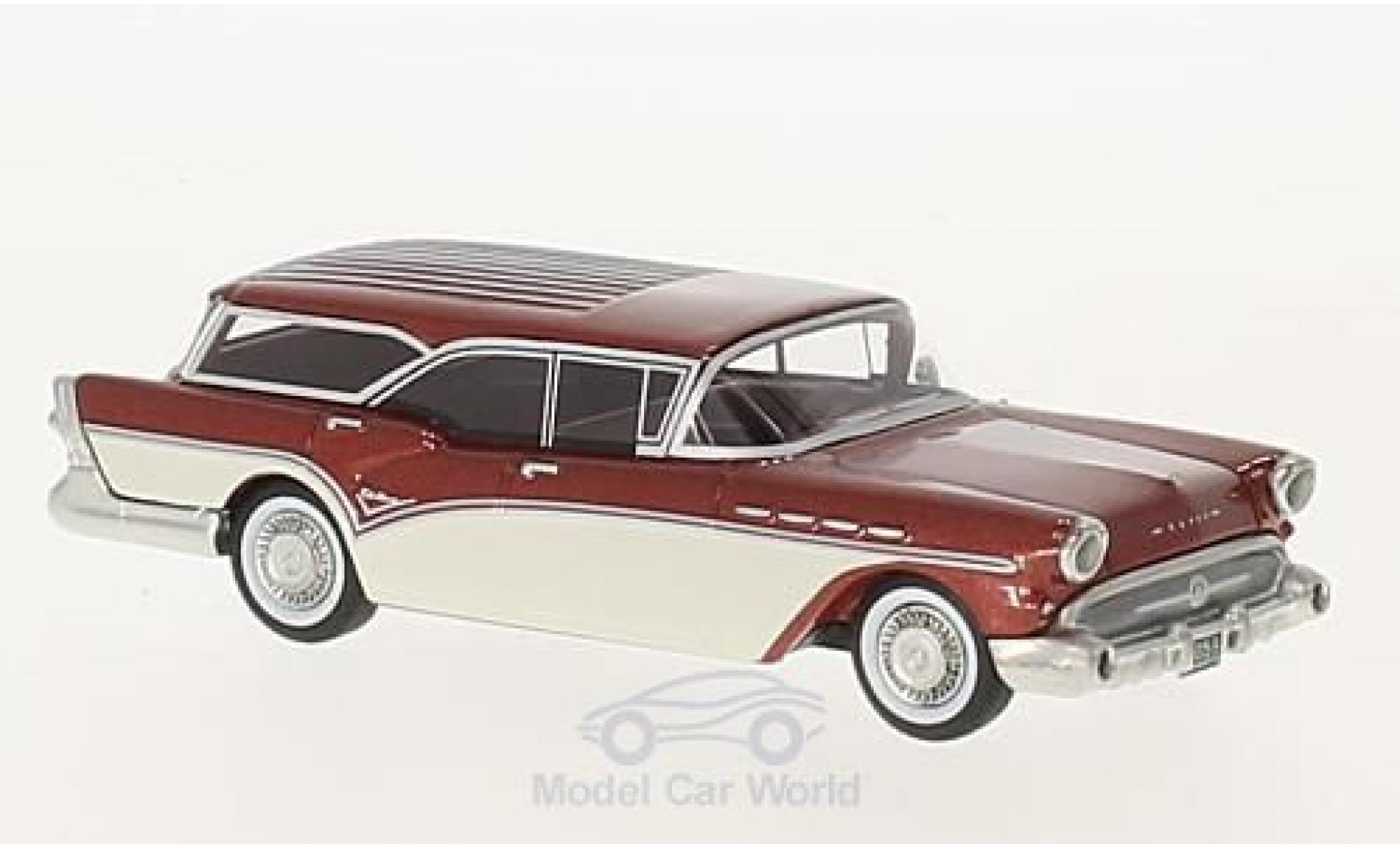 Buick Century 1/64 Neo Caballero Estate Wagon metallico rosso/bianco 1957 modellino in miniatura