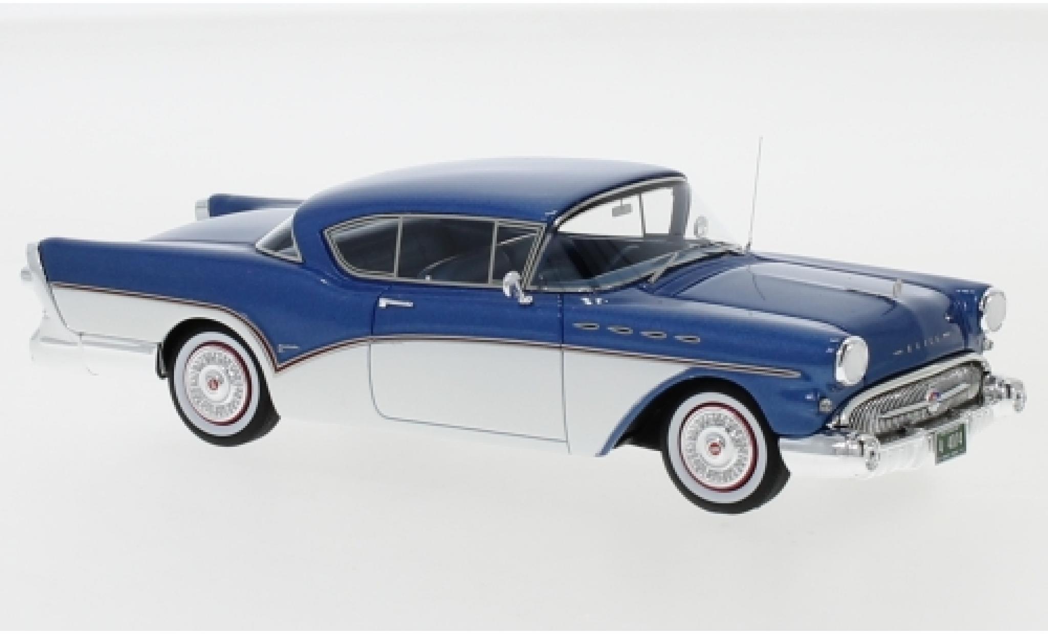Buick Roadmaster 1/43 Neo Hardtop Coupe metallico blu/bianco 1957 modellino in miniatura
