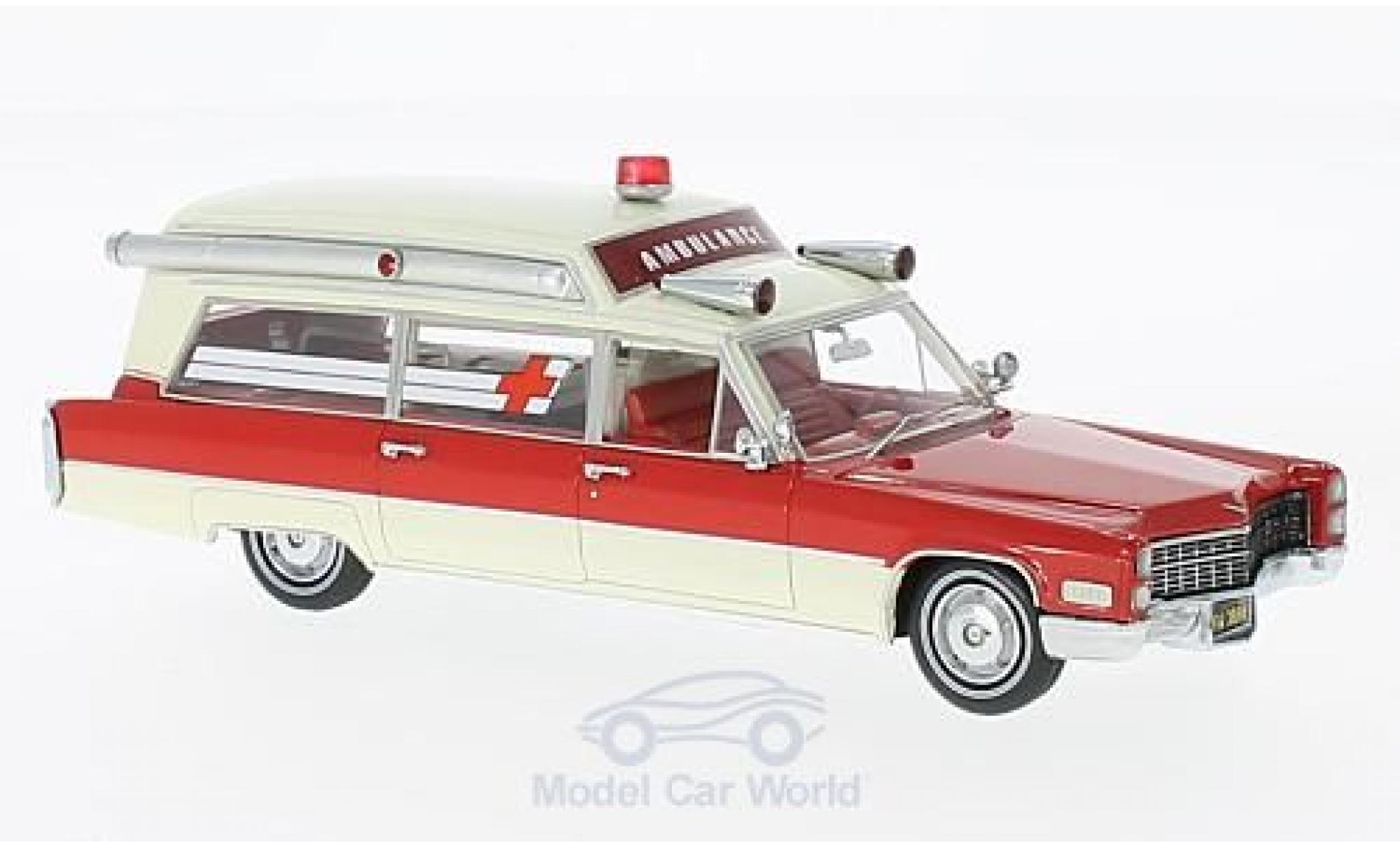 Cadillac S & S 1/43 Neo Ambulance rosso/bianco 1966 modellino in miniatura