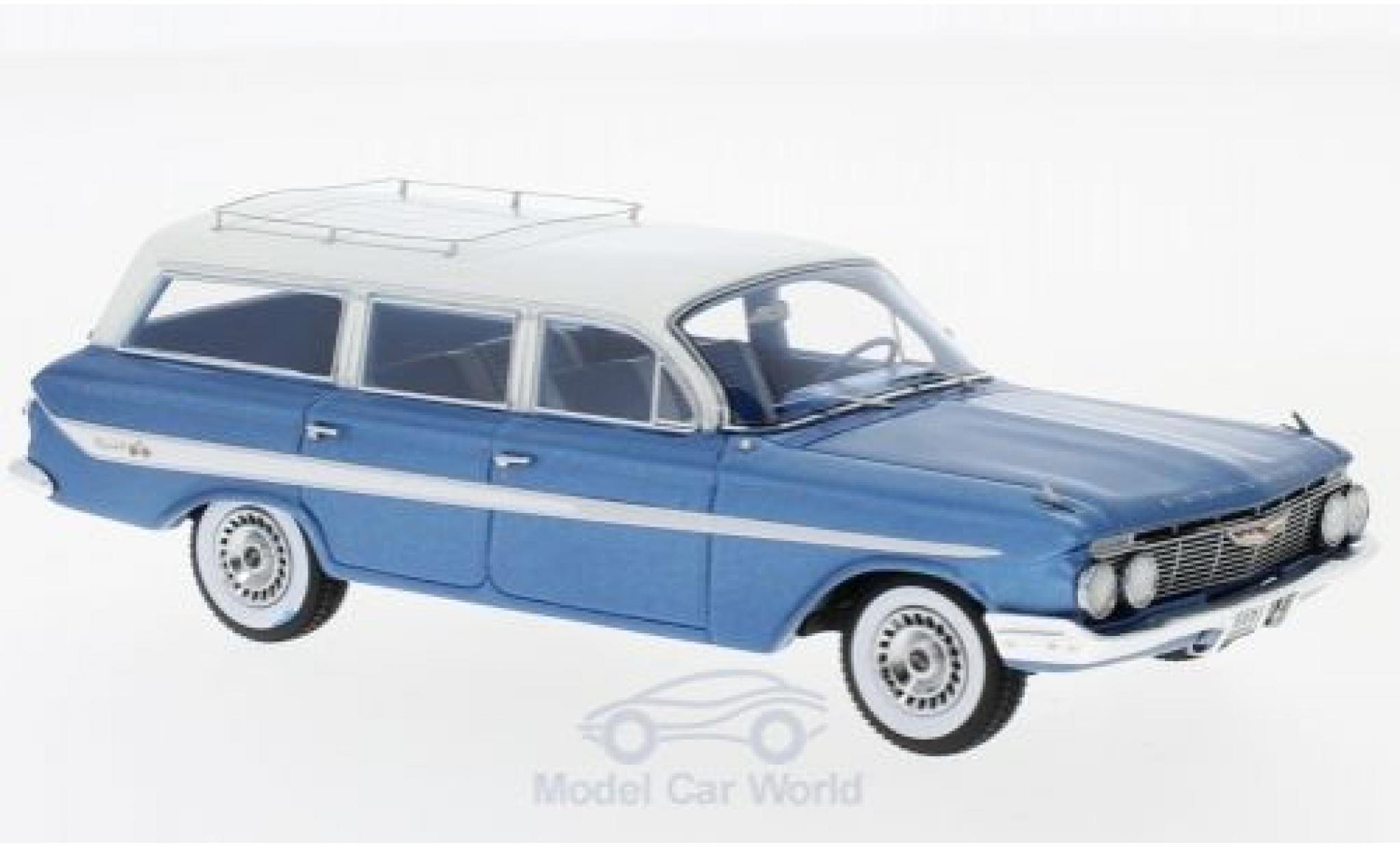 Chevrolet Nomad 1/43 Neo Station Wagon metallico blu/bianco 1961 modellino in miniatura