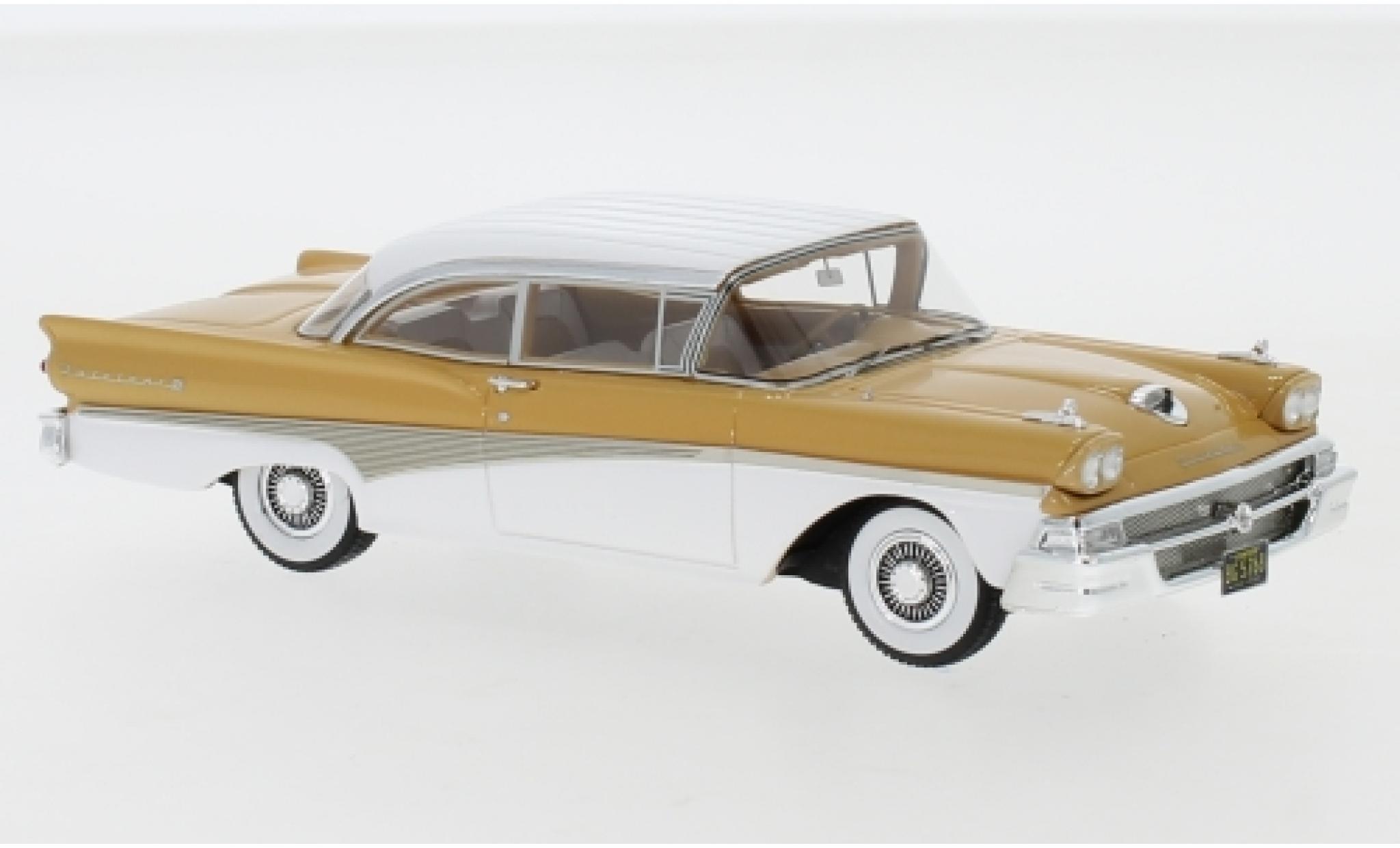 Ford Fairlane 1/43 Neo 500 Hardtop marroneee/bianco 1958 modellino in miniatura