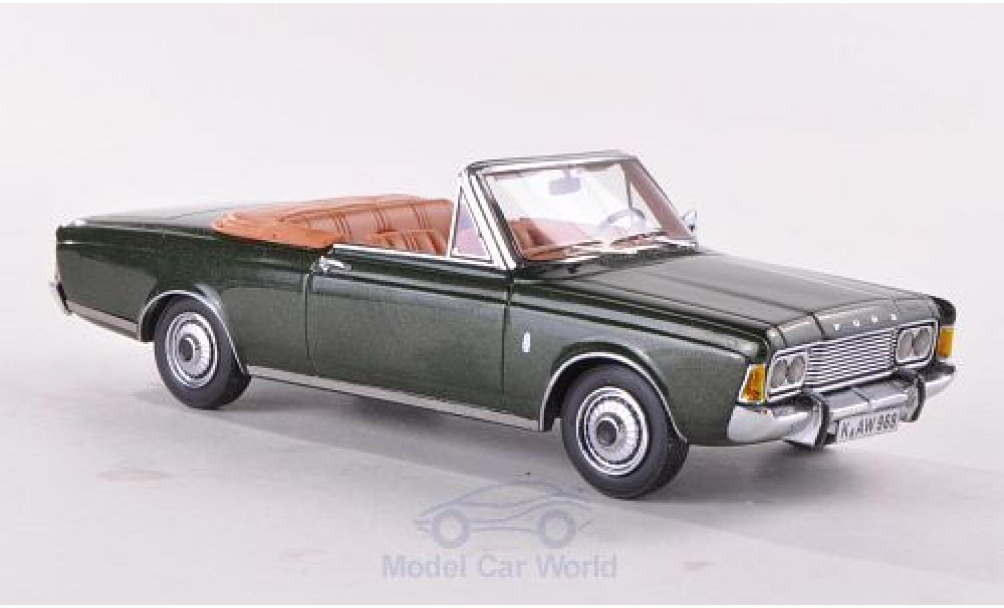 Ford Taunus 1970 1/43 Neo (P7b) 26M Cabriolet Deutsch metallico verde 1970 modellino in miniatura