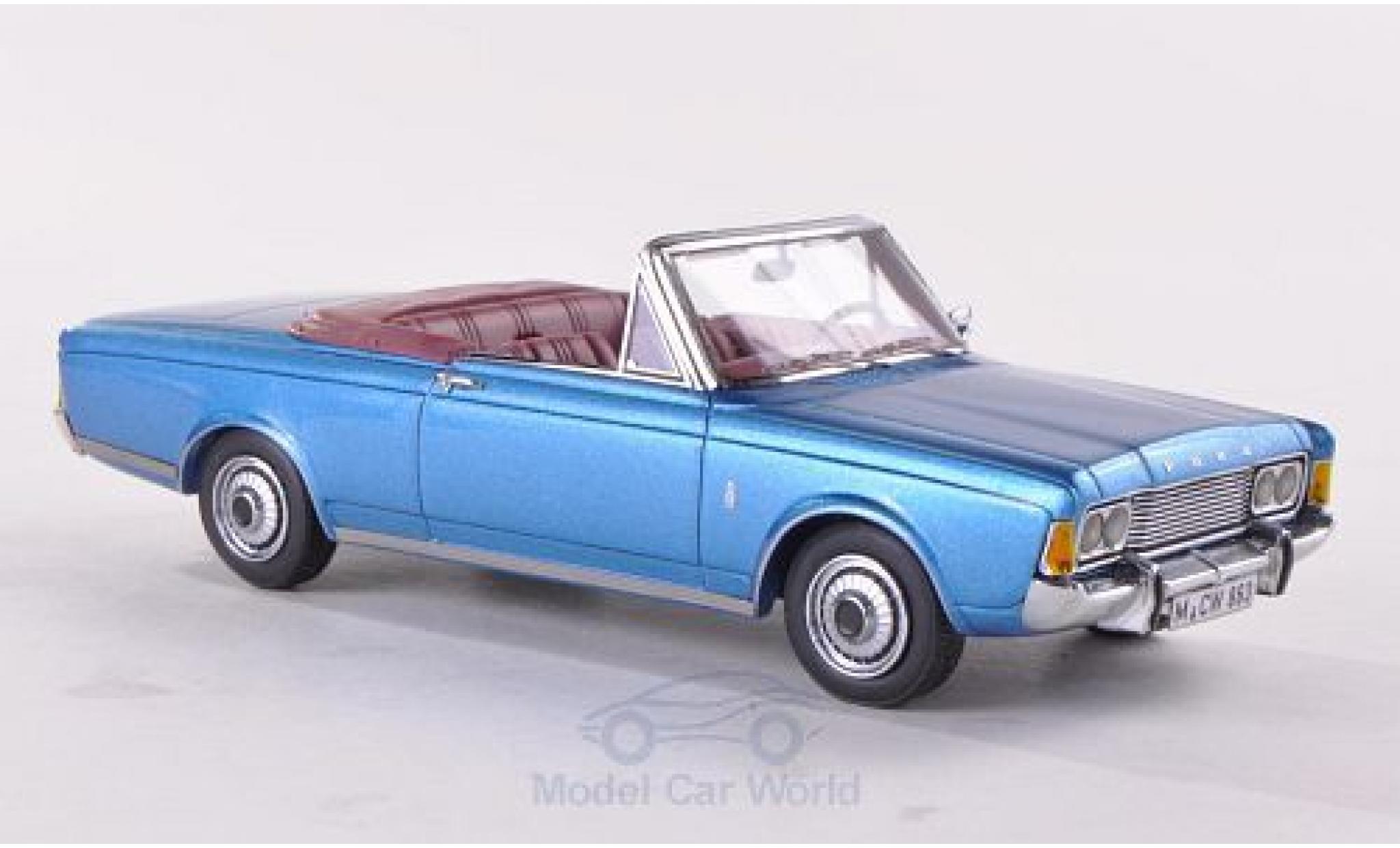 Ford Taunus 1970 1/43 Neo (P7b) 26M Cabriolet Deutsch metallico blu 1970 modellino in miniatura