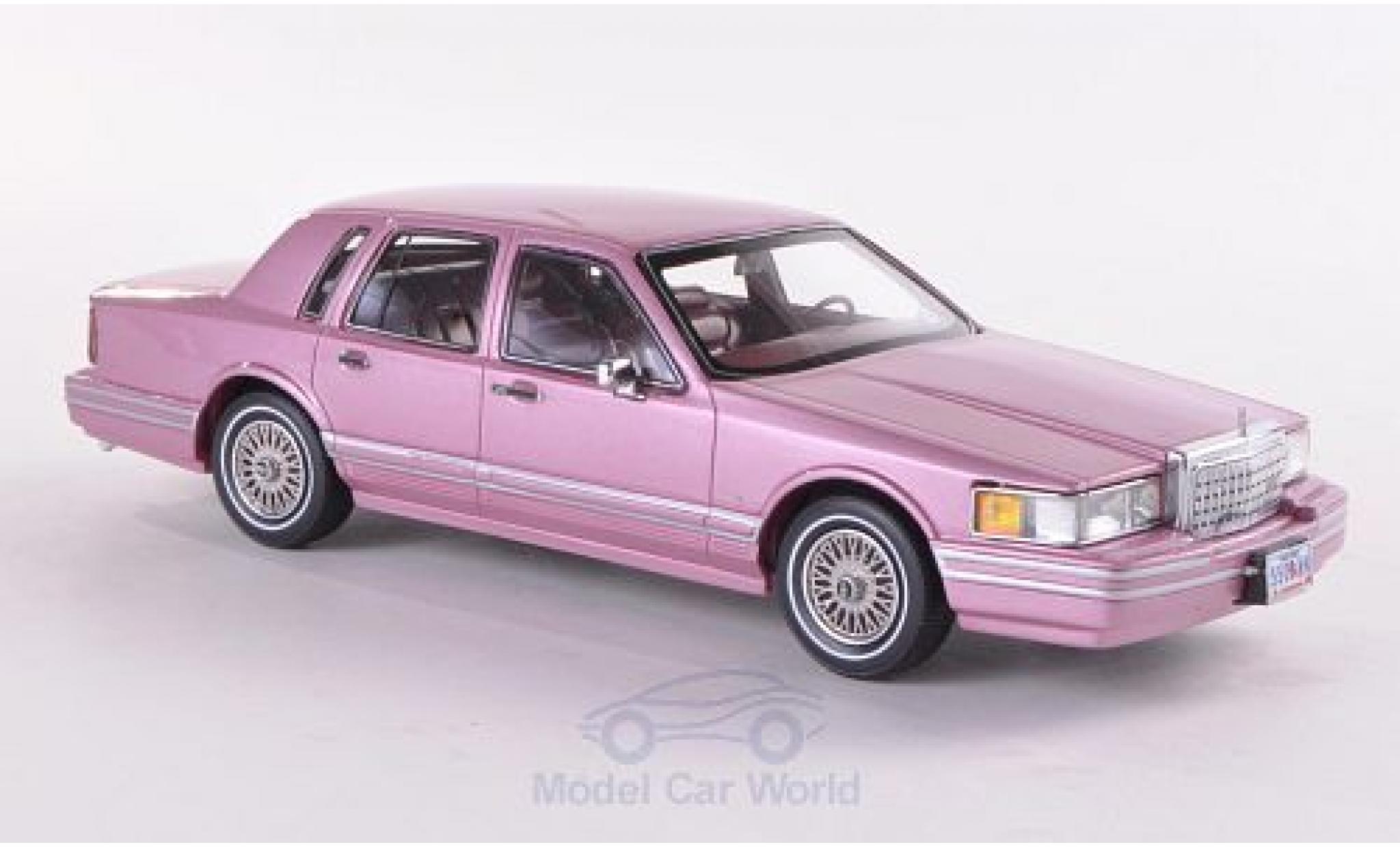 Lincoln Town Car 1/43 Neo metallico rosa 1990 modellino in miniatura