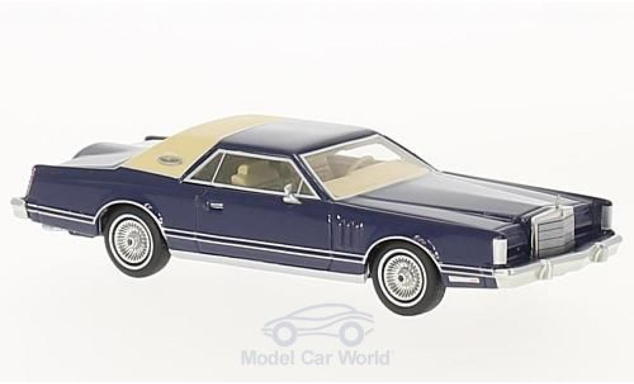 Lincoln Continental 1/64 Neo Mark V blu/beige 1977 modellino in miniatura