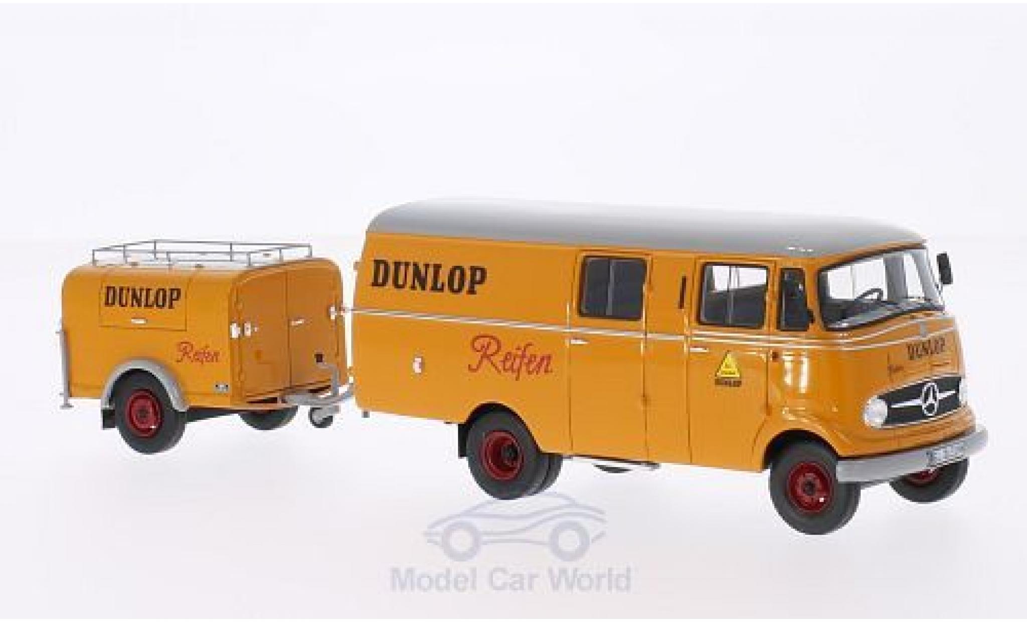 Mercedes L319 1/43 Neo Dunlop 1961 mit Ein-Achs-Anhänger ohne Vitrine modellino in miniatura