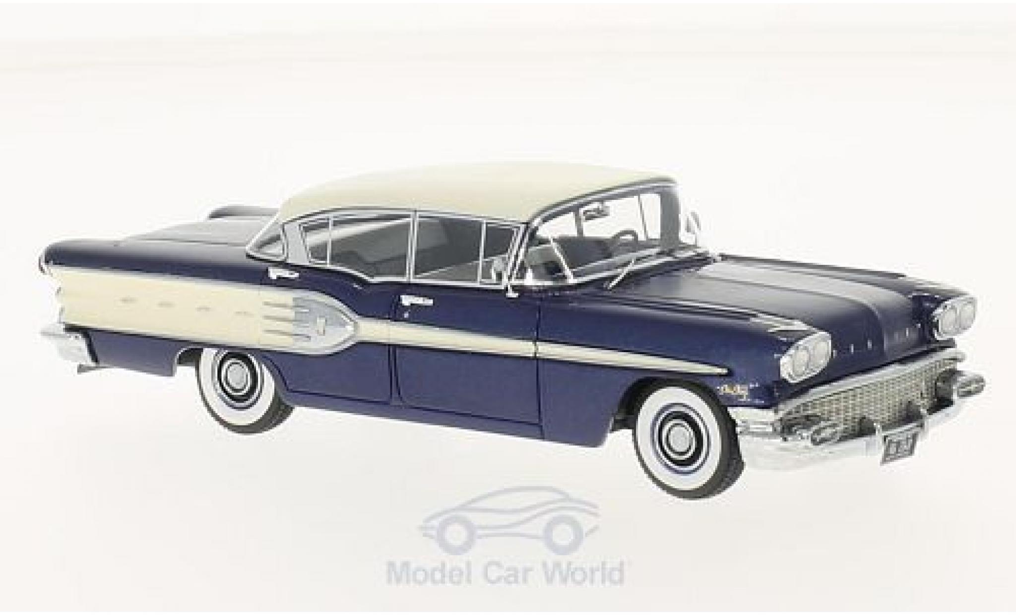 Pontiac Star Chief 1/43 Neo 4-Door Sedan metallico blu/bianco 1958 modellino in miniatura