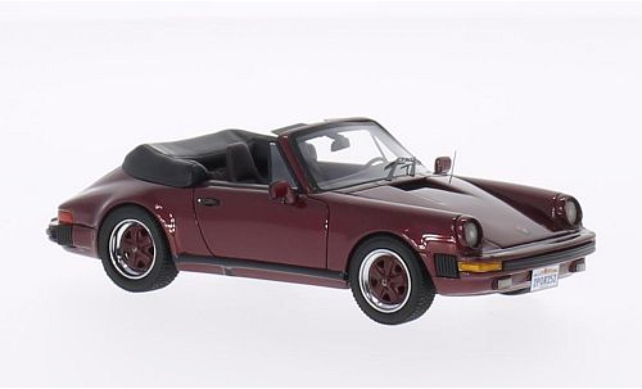 Porsche 930 1/43 Neo 911 Carrera Cabriolet metallico rosso 1985 USA-Version modellino in miniatura
