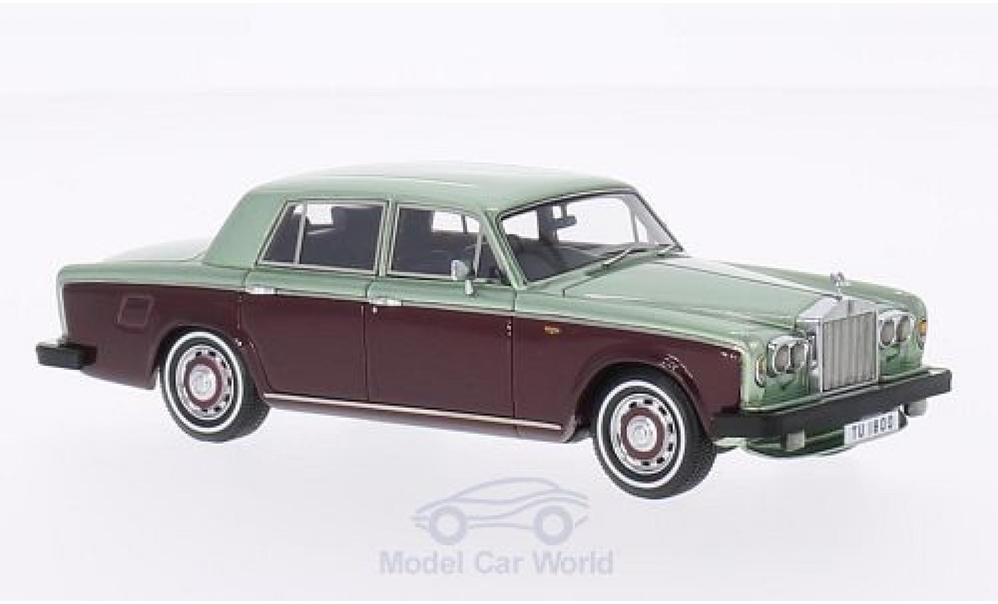 Rolls Royce Silver Shadow 1/43 Neo II metallico verde/metallico rosso RHD 1978 modellino in miniatura