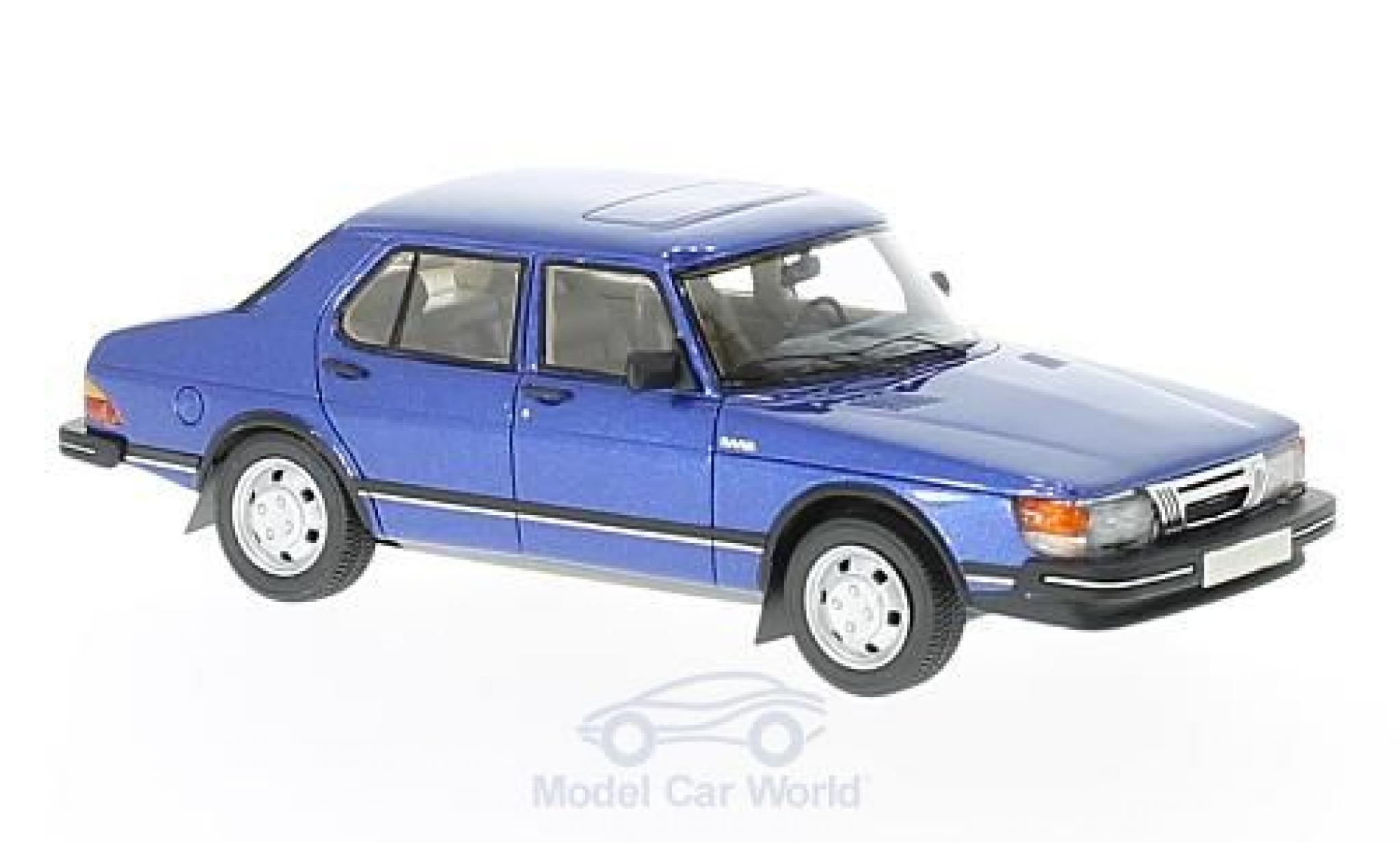 Saab 900 1/43 Neo GLi metallico blu 1981 modellino in miniatura