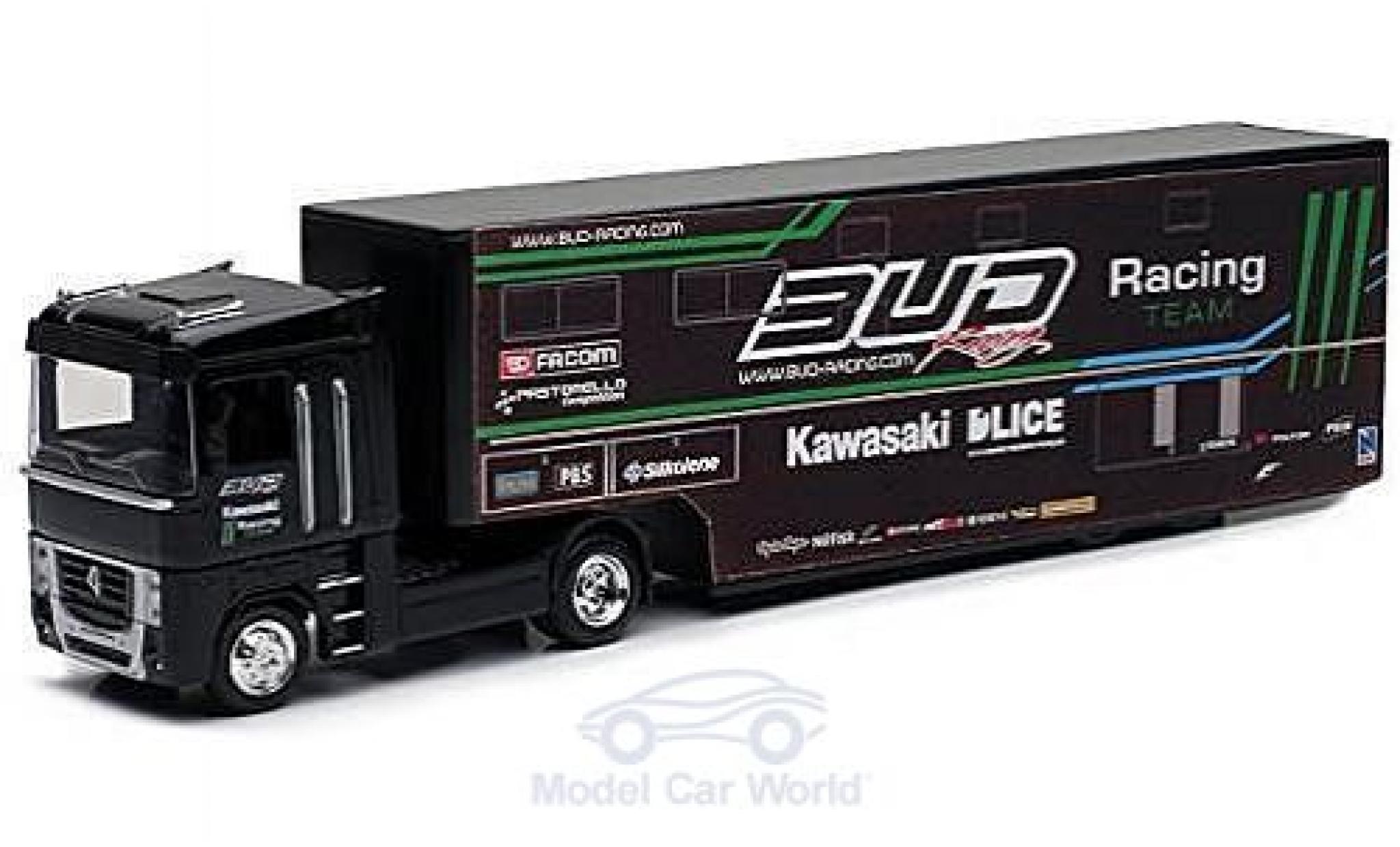 Renault Magnum 1/43 New Ray AE500 Bud Racing Team Truck mit Kastenauflieger modellino in miniatura