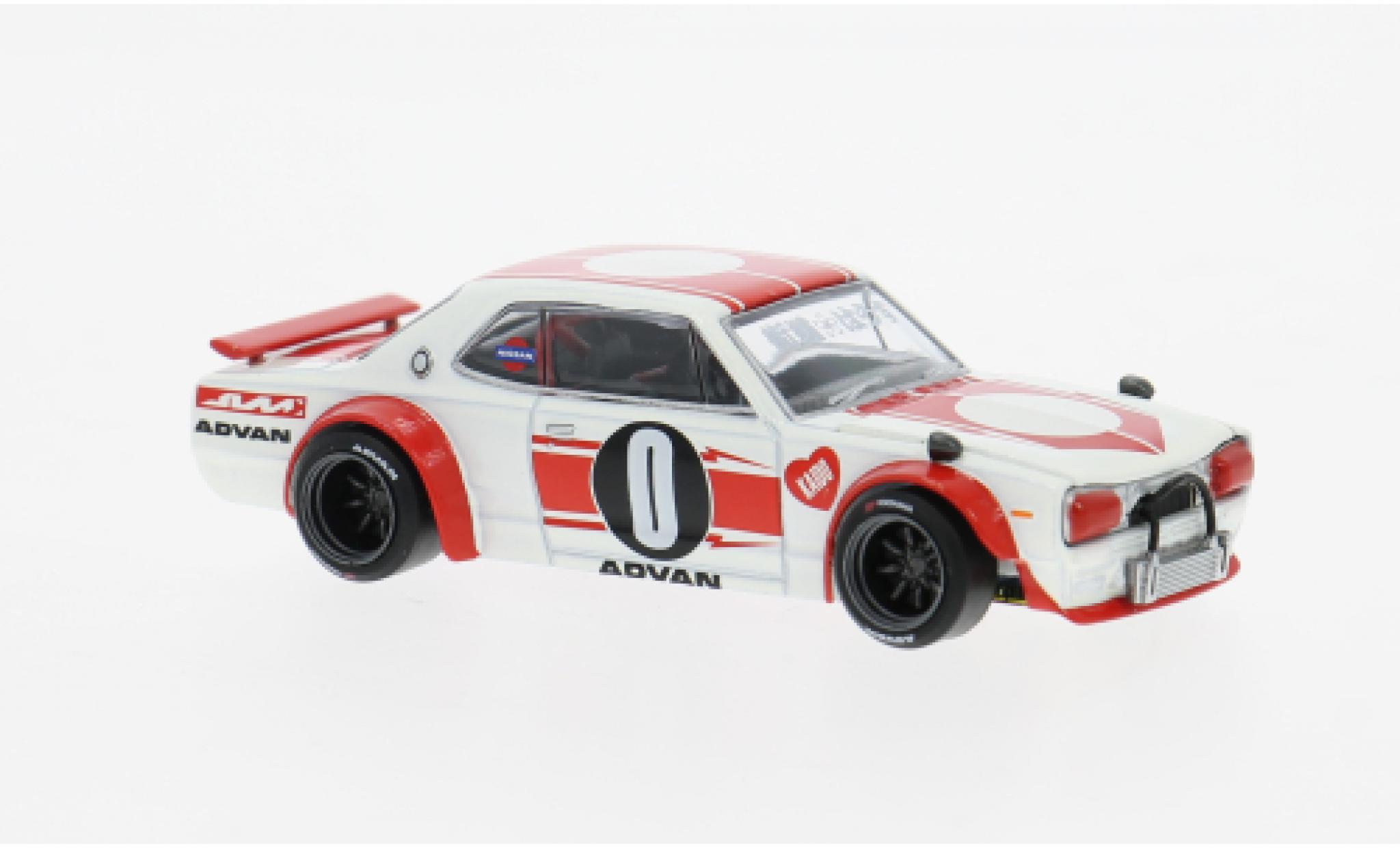 Nissan Skyline 1/64 Mini GT GT-R (KPGC10) weiss/rot 1969 1:64 modellino in miniatura