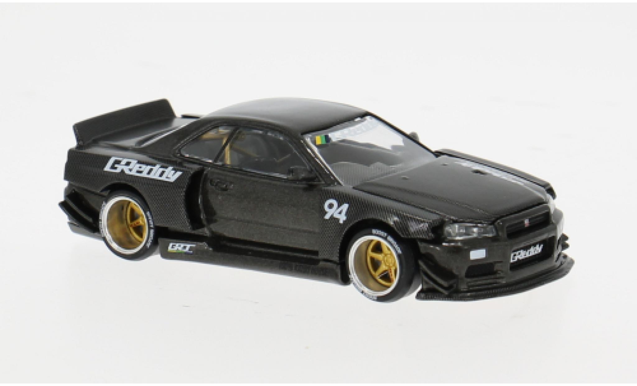 Nissan Skyline 1/64 Mini GT GT-R (R34) Kaido Works GReddy V2 grau 1999 1:64 modellini auto