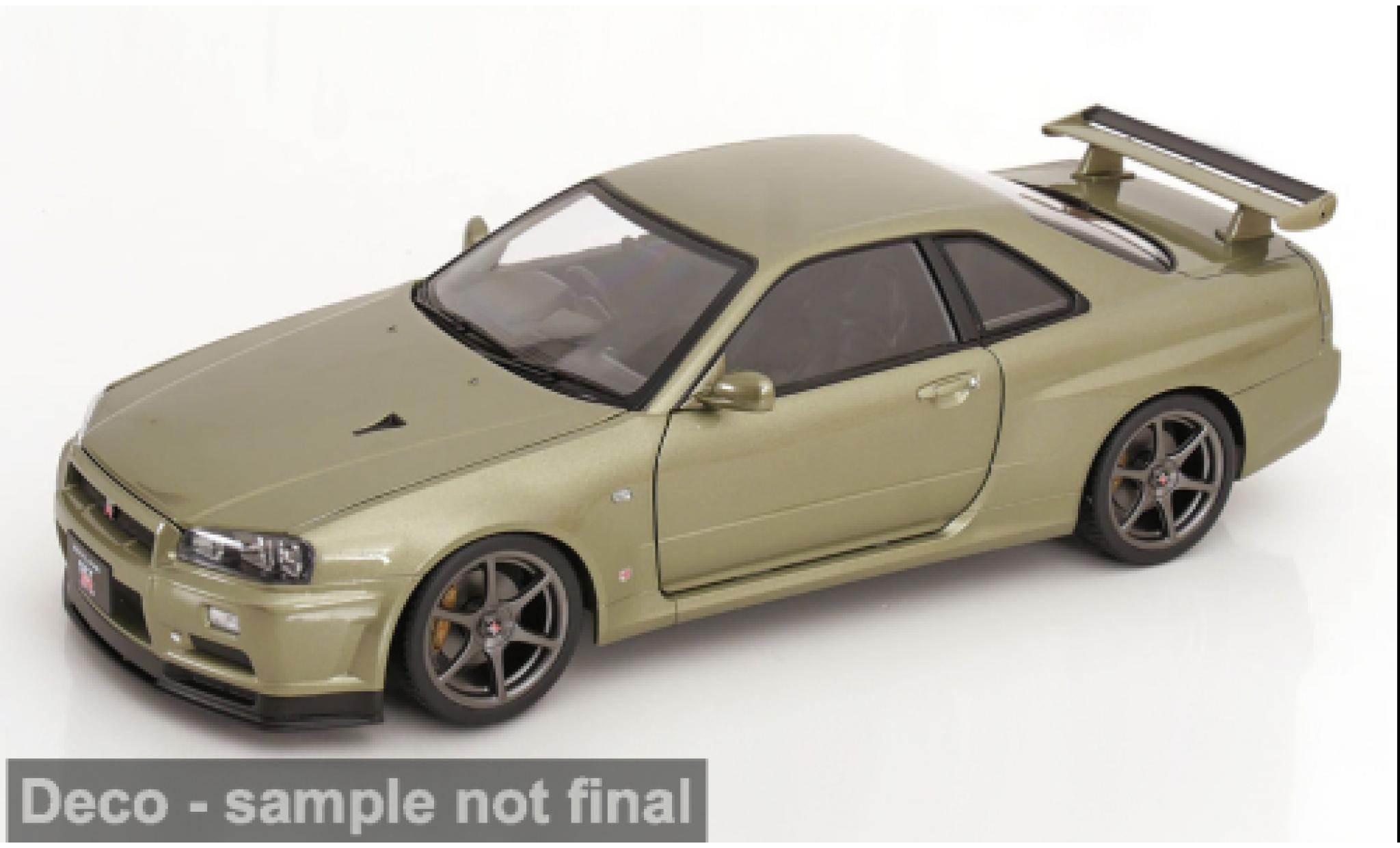 Nissan Skyline 1/12 KK Scale GT-R R34 V-Spec N&uuml;r verde 2001 1:12 modellini auto