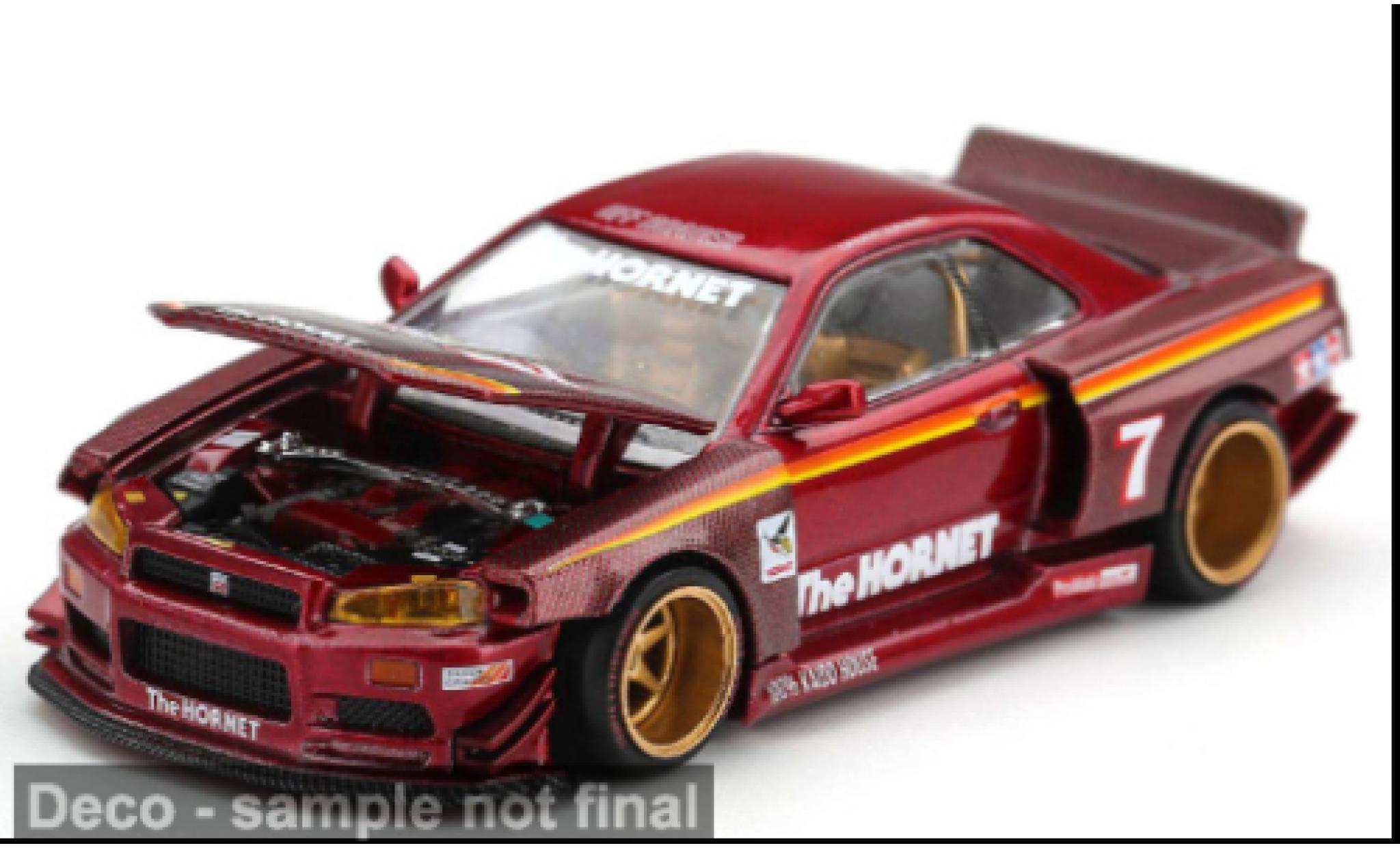 Nissan Skyline 1/64 Mini GT GTR (R34) rot/gelb 1999 The Hornet 1:64 modellini auto