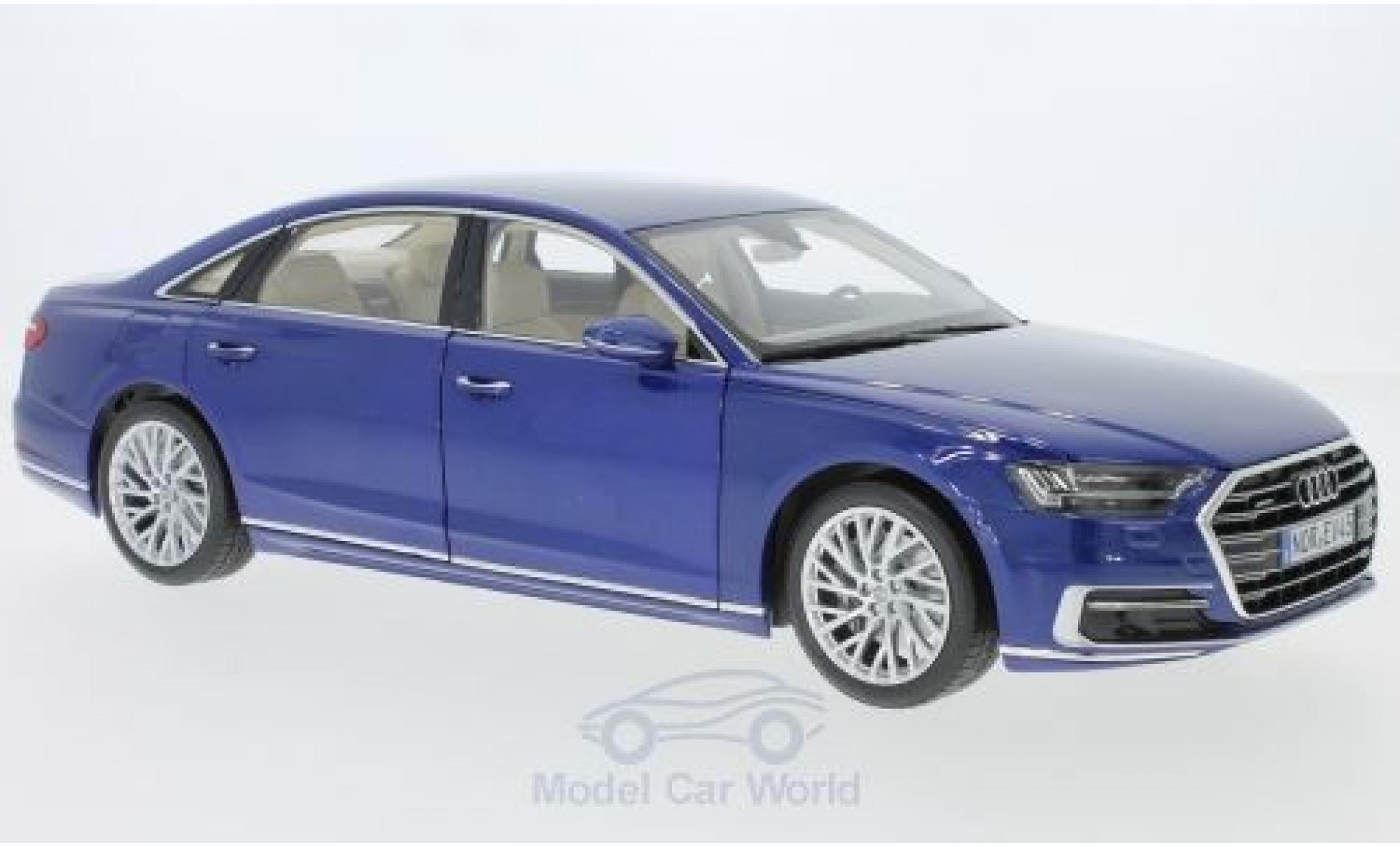 Audi A8 1/18 Norev L metallico blu 2017 modellino in miniatura