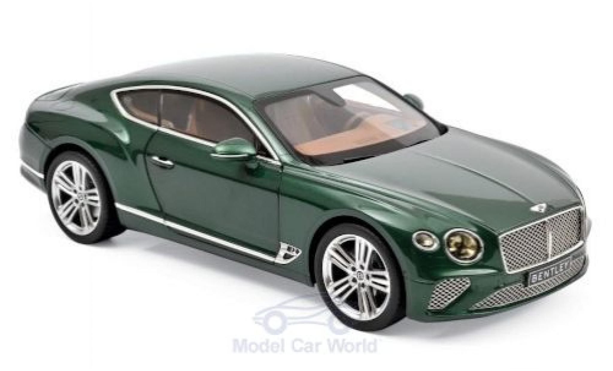 Bentley Continental 1/18 Norev GT metallico verde 2018 modellino in miniatura