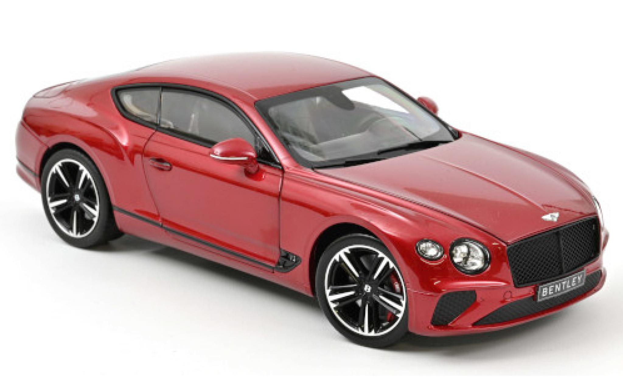 Bentley Continental 1/18 Norev GT metallico rosso 2018 modellino in miniatura