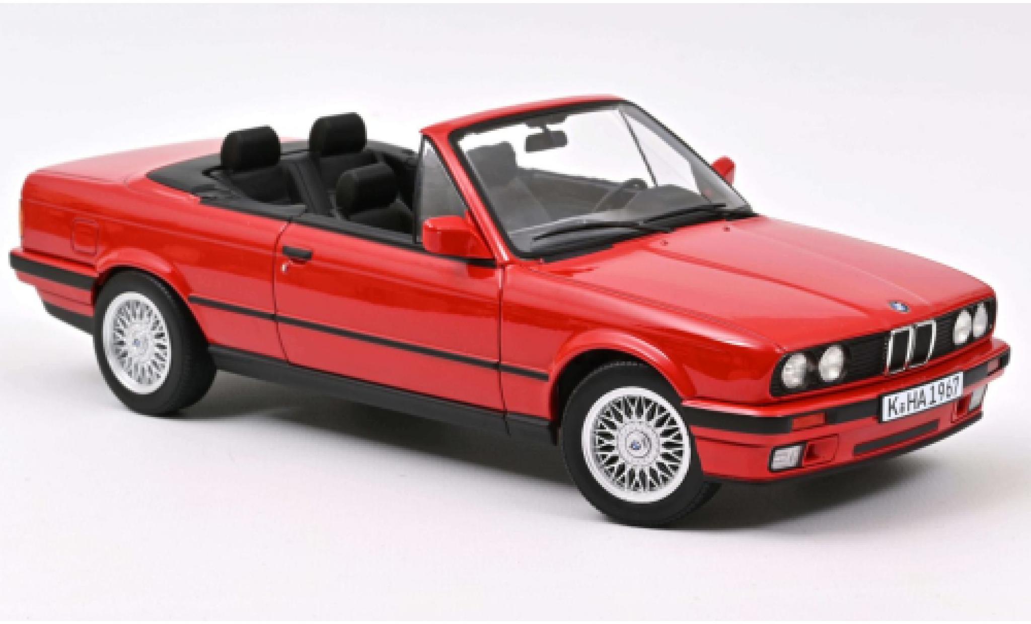 Bmw 318 1/18 Norev i Cabriolet (E30) rosso 1991 modellino in miniatura
