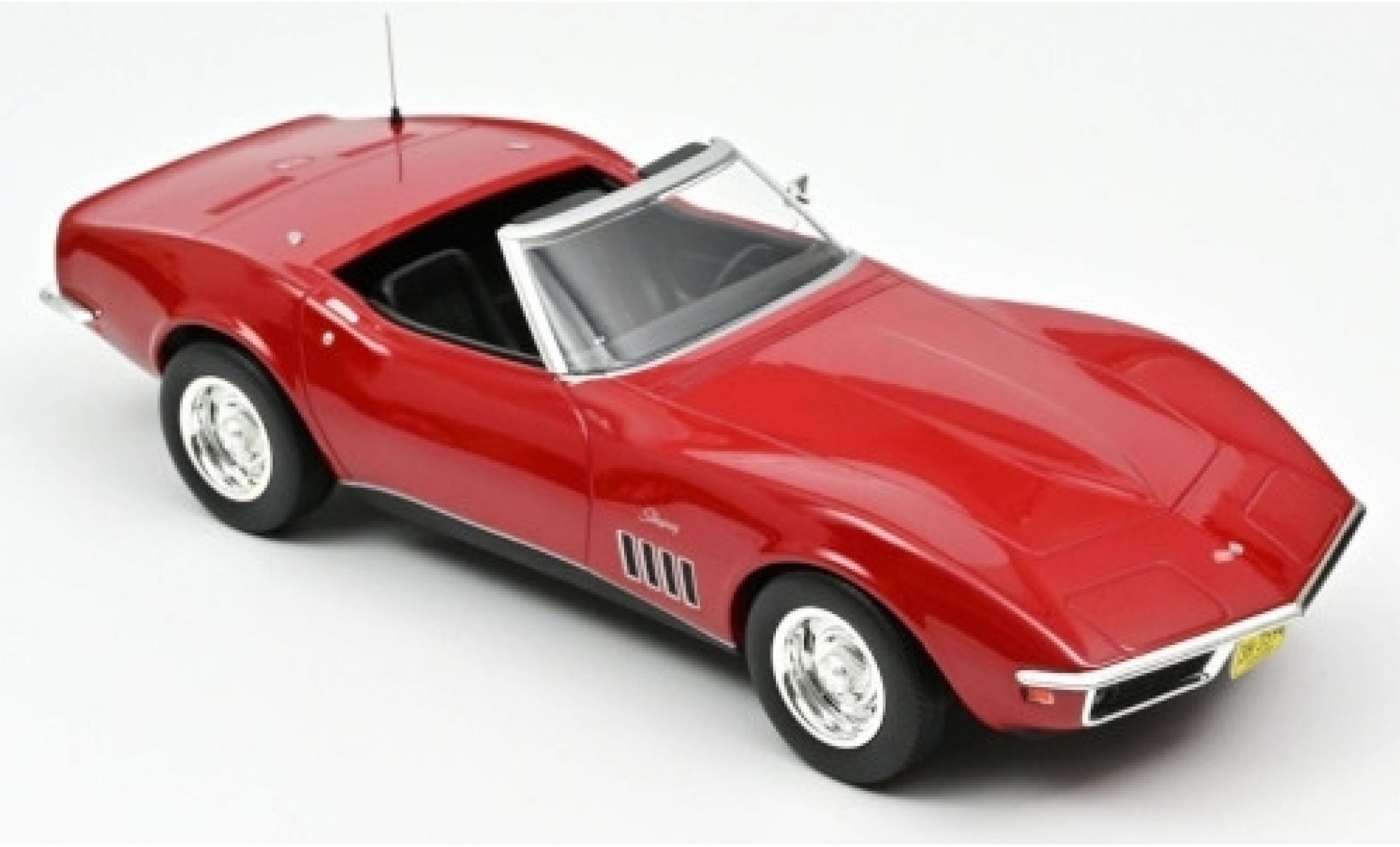 Chevrolet Corvette 1/18 Norev C3 Convertibile rosso 1969 modellino in miniatura