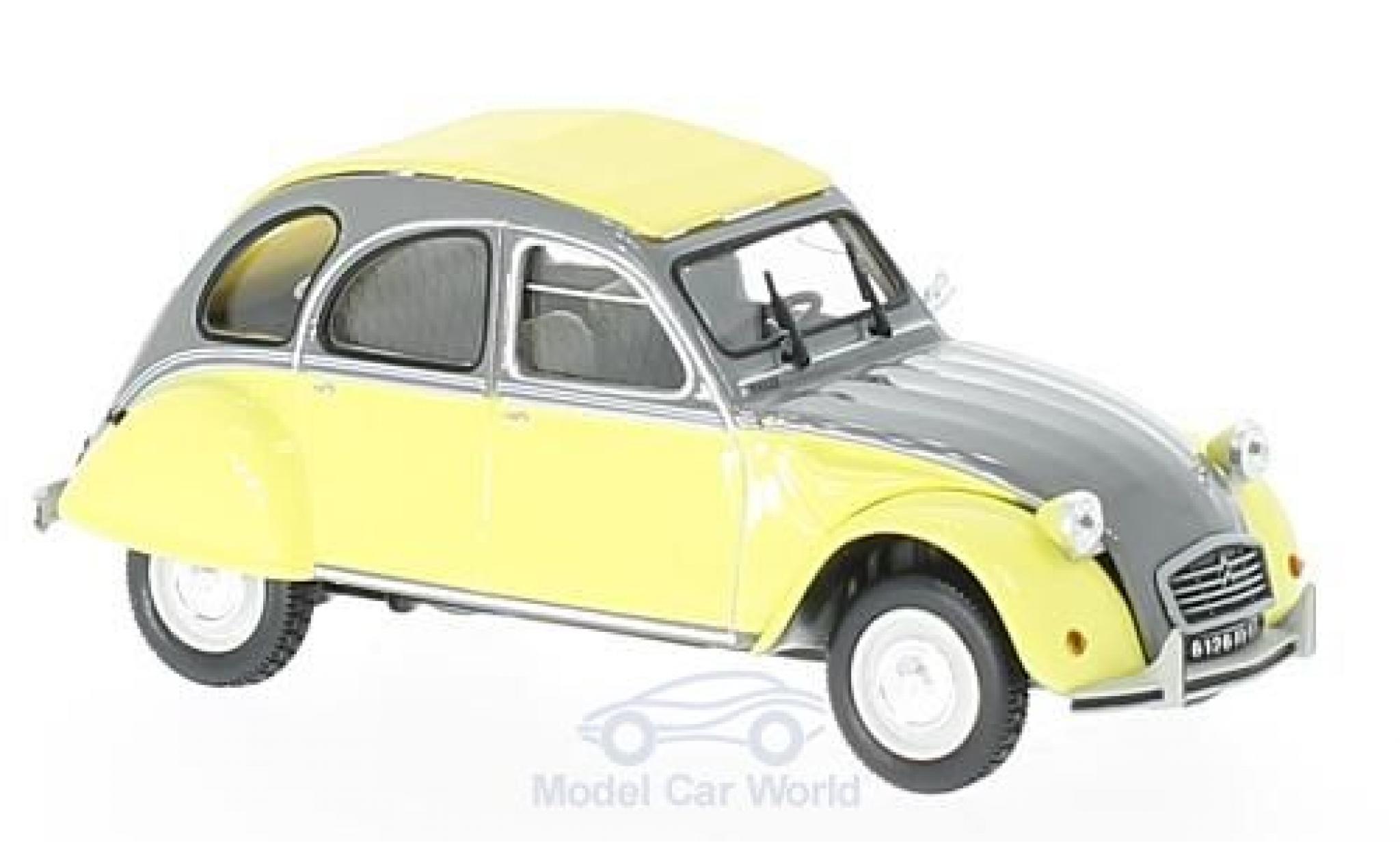 Citroen 2CV 1/43 Norev Dolly giallo/grigio 1985 modellino in miniatura