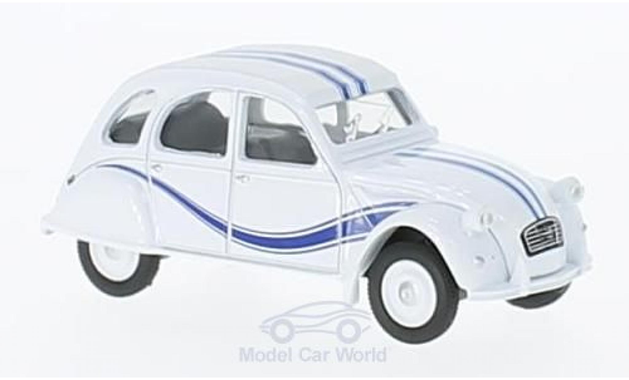Citroen 2CV 1/64 Norev France 3 bianco/blu 1983 modellino in miniatura