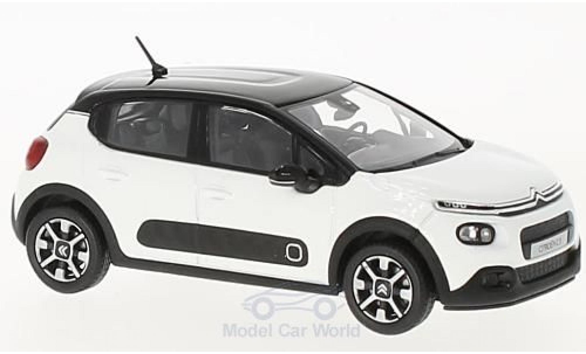 Citroen C3 1/43 Norev bianco/nero 2016 modellino in miniatura