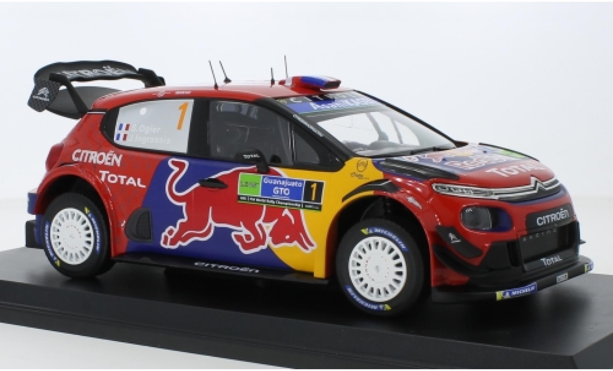 Citroen C3 1/18 Norev WRC No.1 Red Bull / Total WRC Rally Mexico 2019 S.Ogier/J.Ingrassia modellino in miniatura