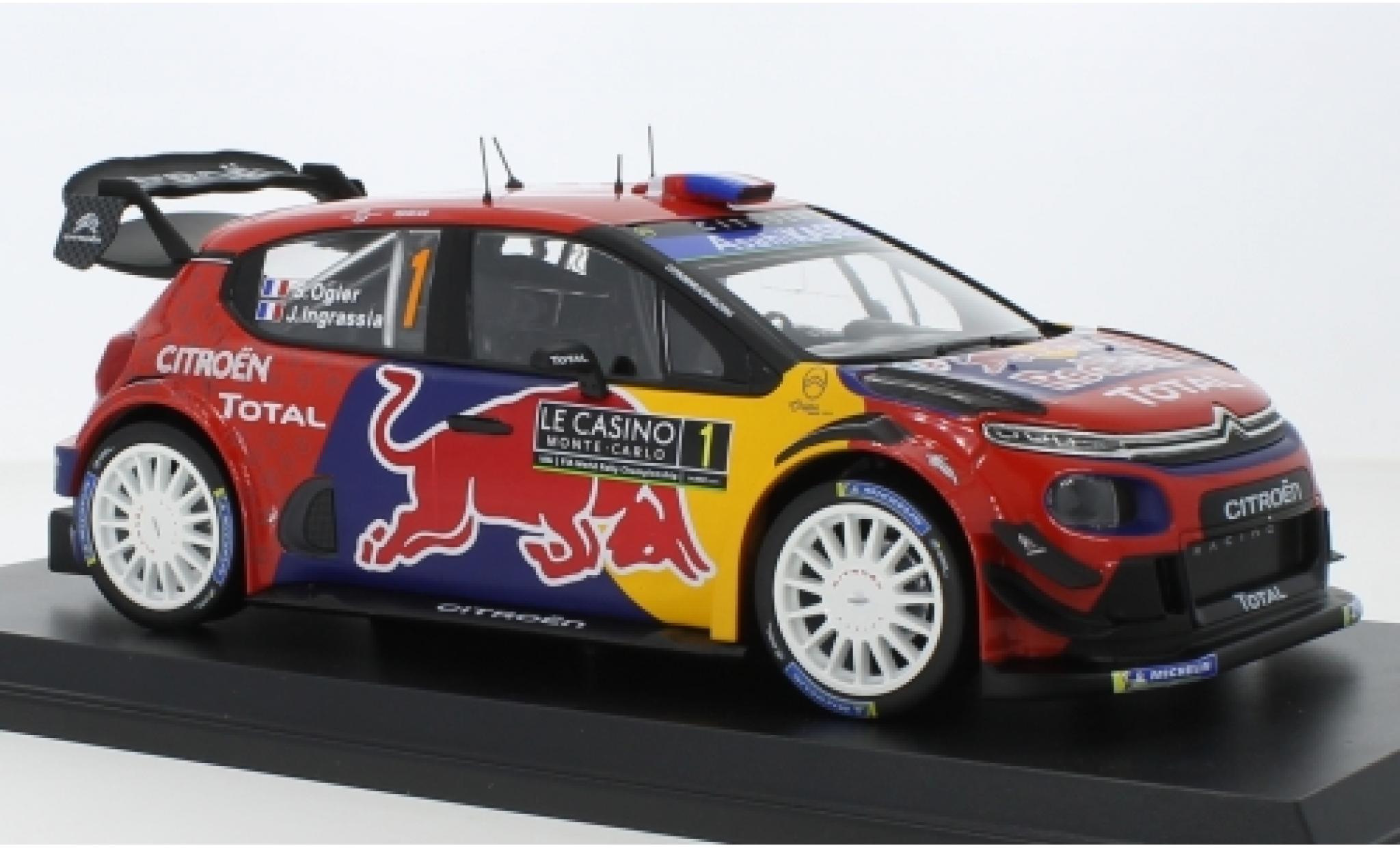 Citroen C3 1/18 Norev WRC No.1 Red Bull / Total WRC Rallye Monte Carlo 2019 S.Ogier/J.Ingrassia modellino in miniatura