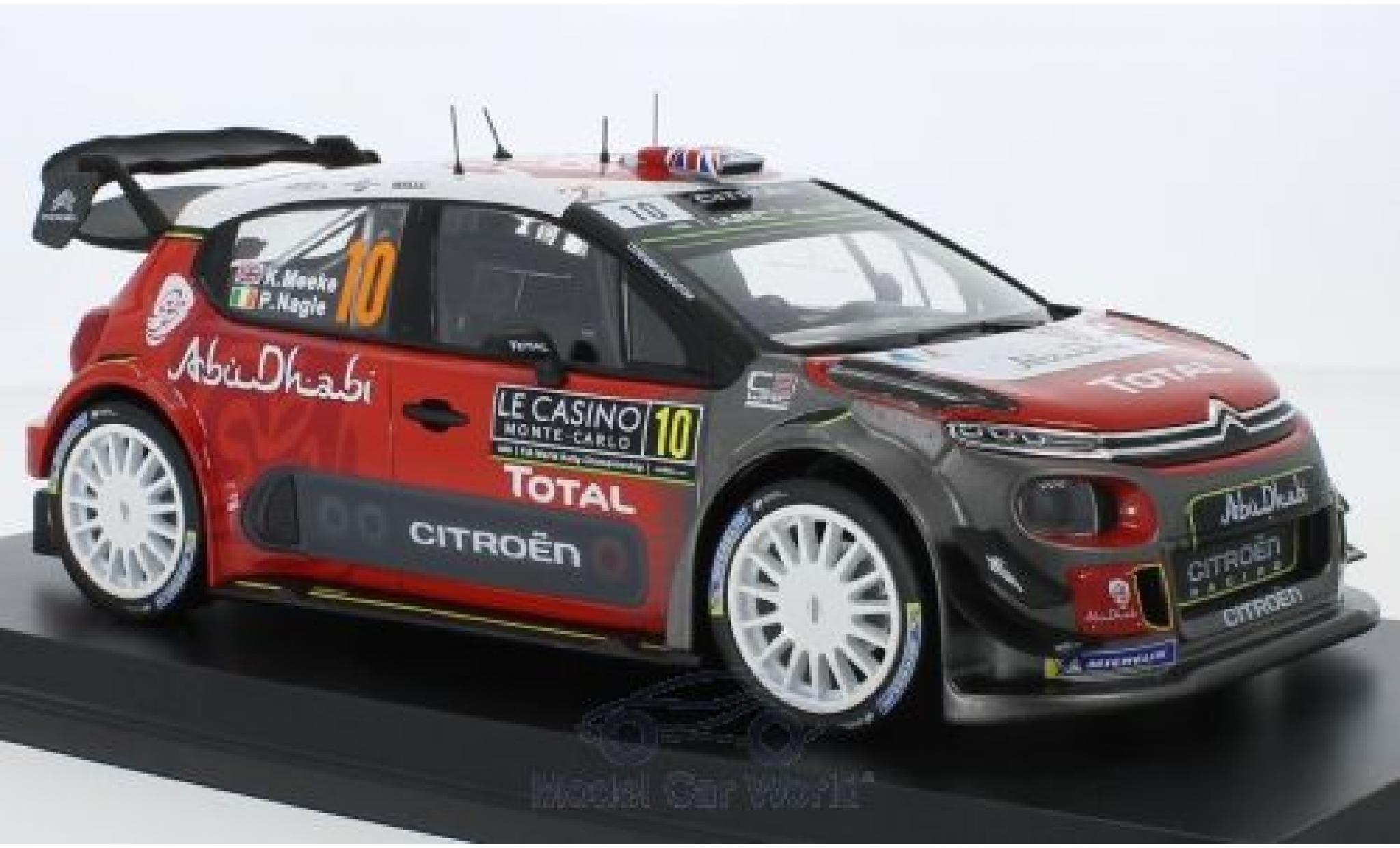 Citroen C3 1/18 Norev WRC No.10 Rallye WM Rallye Monte Carlo 2018 K.Meeke/P.Nagle modellino in miniatura