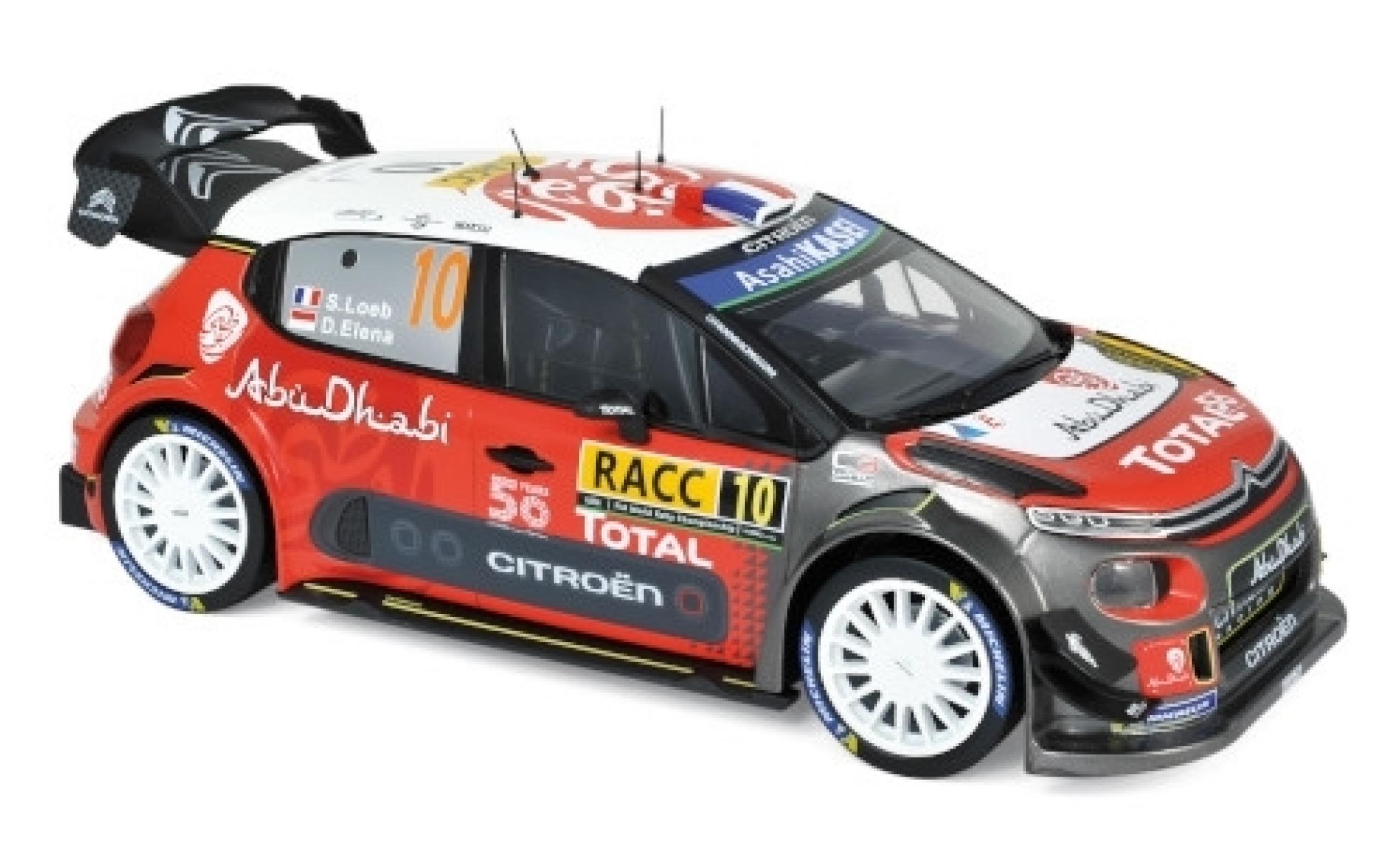 Citroen C3 1/18 Norev WRC No.10 Total Rallye WM Rallye Catalunya 2018 S.Loeb/D.Elena modellino in miniatura