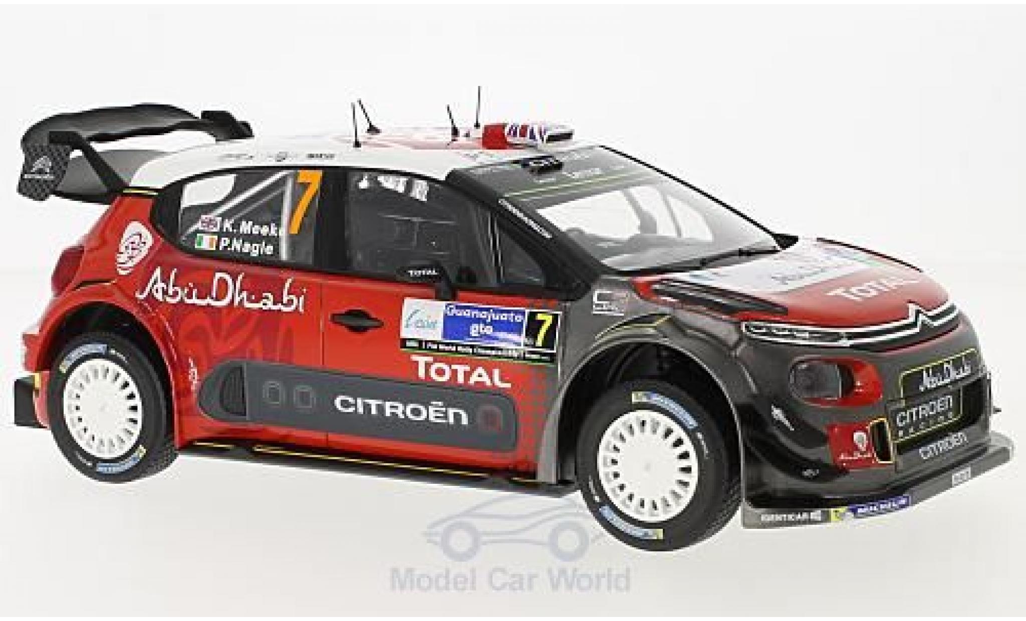 Citroen C3 1/18 Norev WRC No.7 Rallye WM Rallye Mexico 2017 K.Meeke/P.Nagle modellino in miniatura